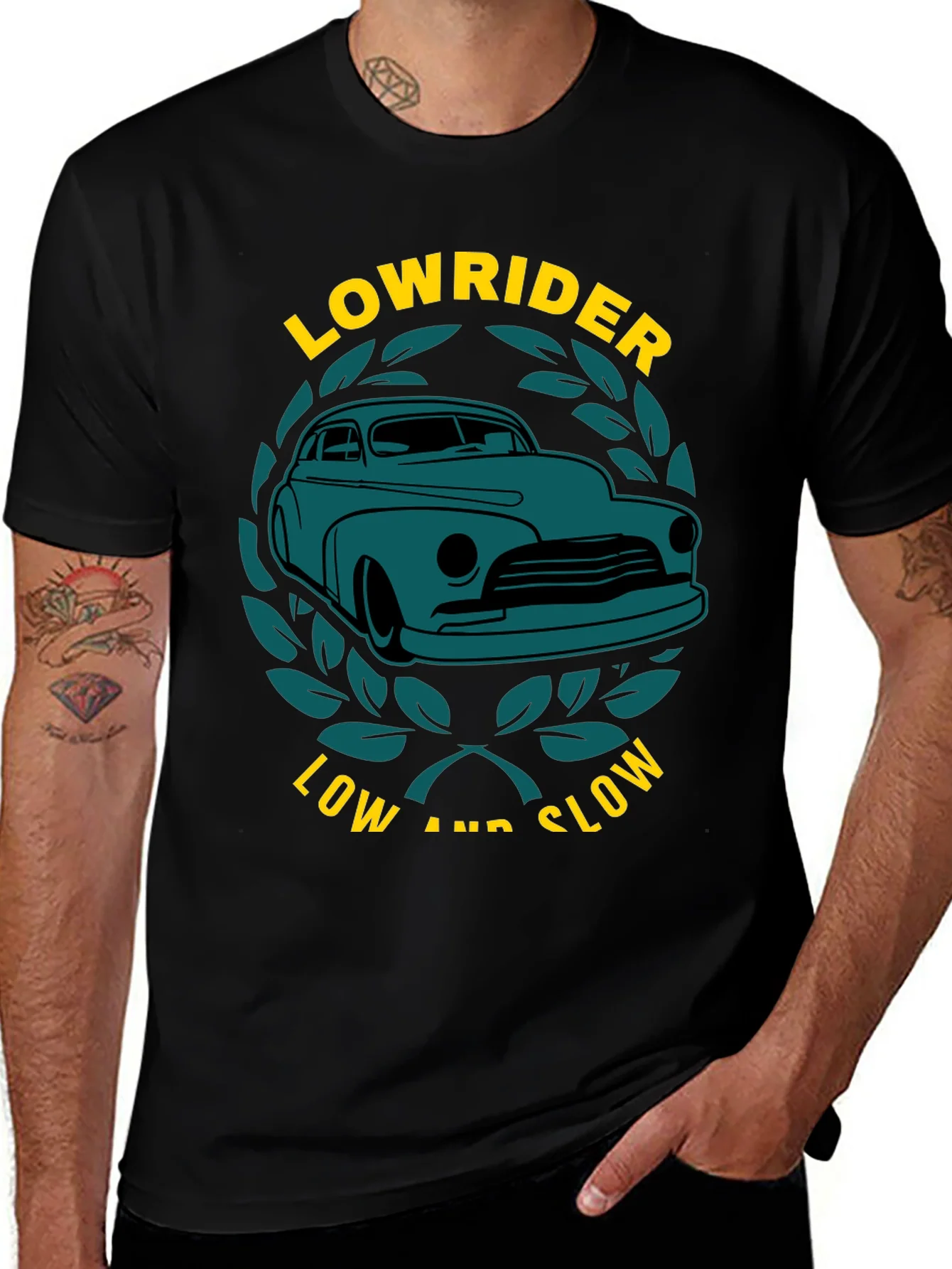 Rebbecca Lowrider Car Graphic T-Shirt Classic Car Tee