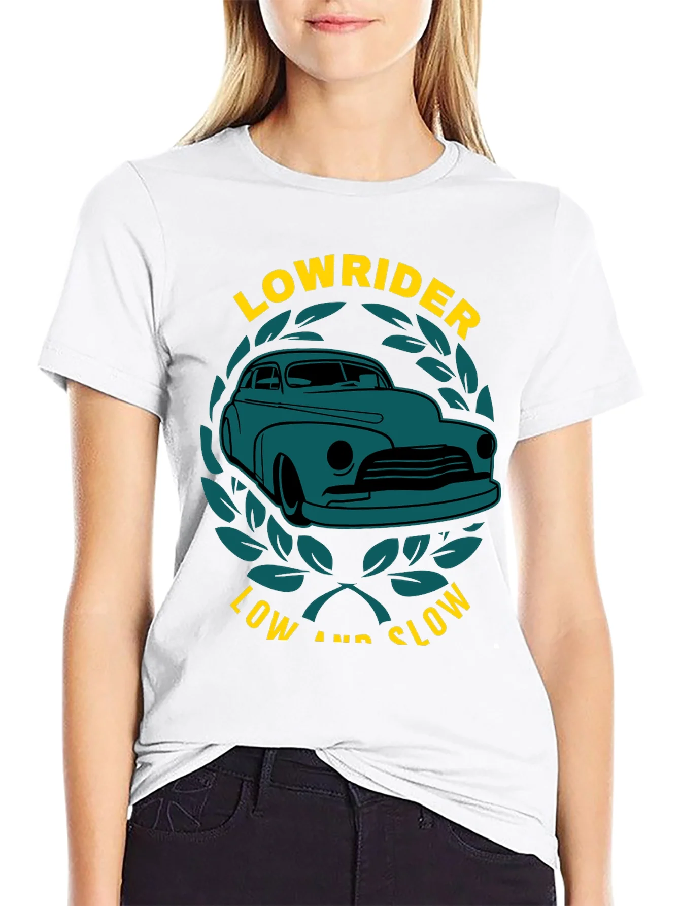 Rebbecca Lowrider Car Graphic T-Shirt Classic Car Tee