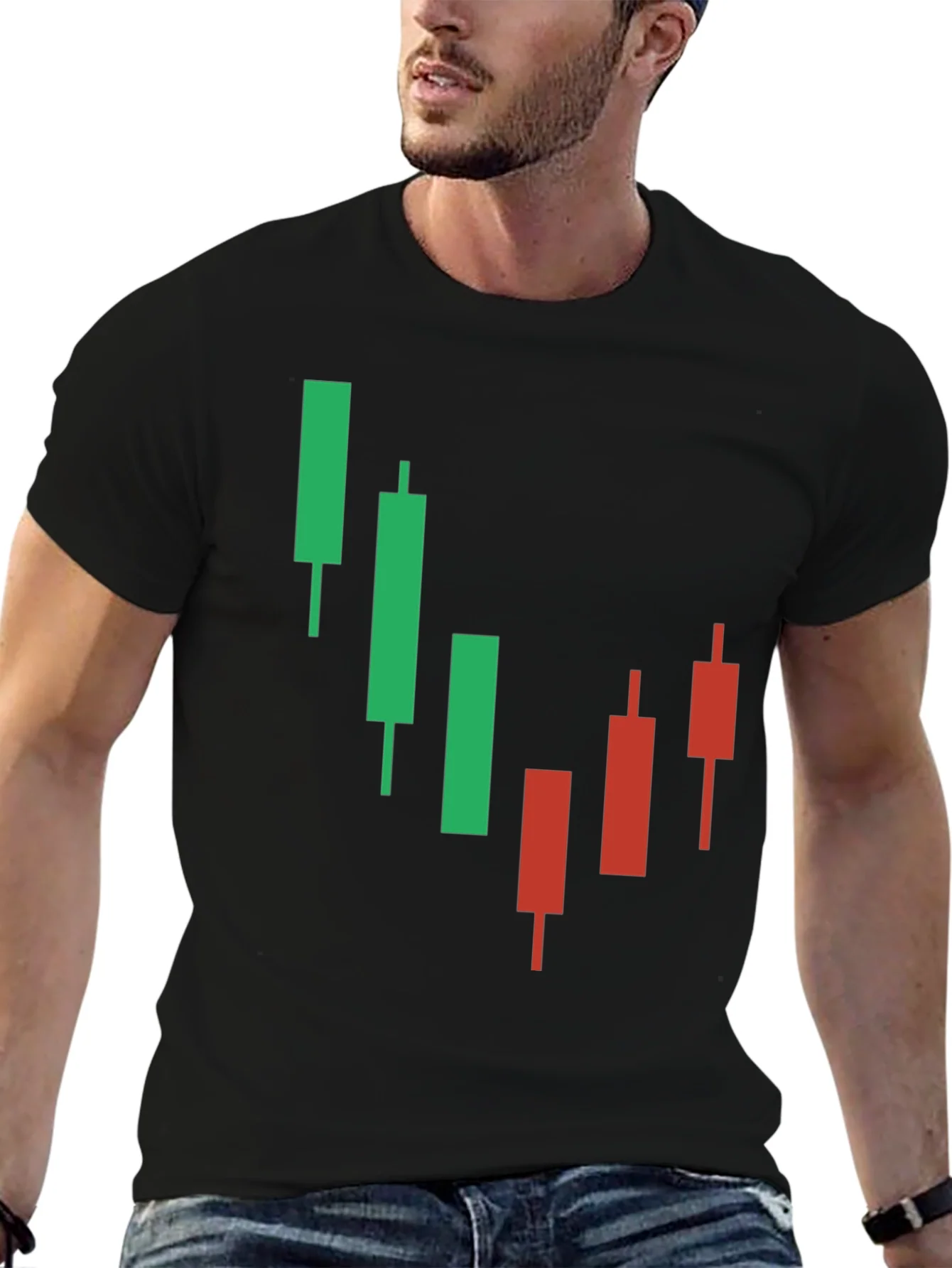 Camiseta Negra con Dise?o de Gr¨¢fico Burs¨¢til