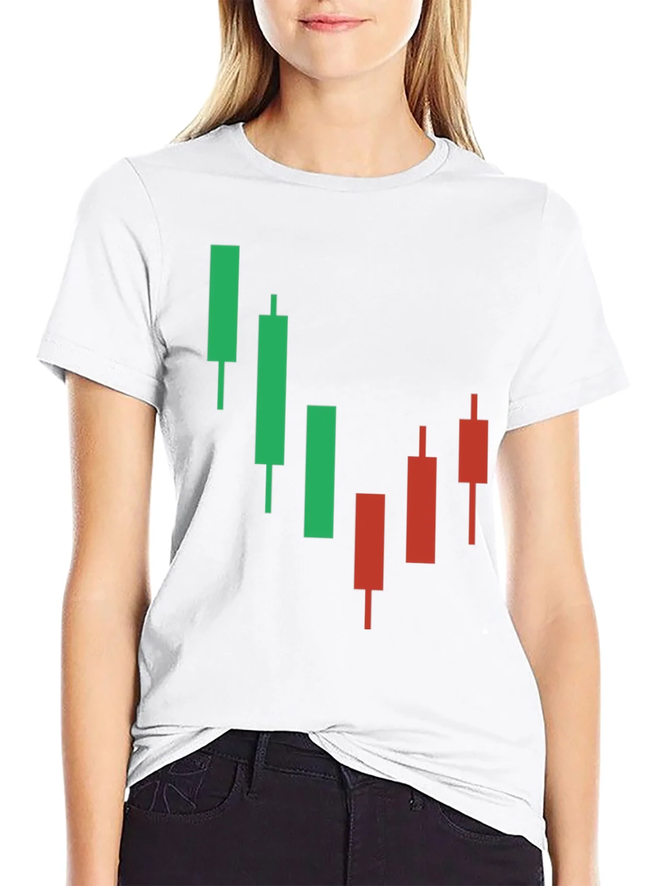 Camiseta Negra con Dise?o de Gr¨¢fico Burs¨¢til
