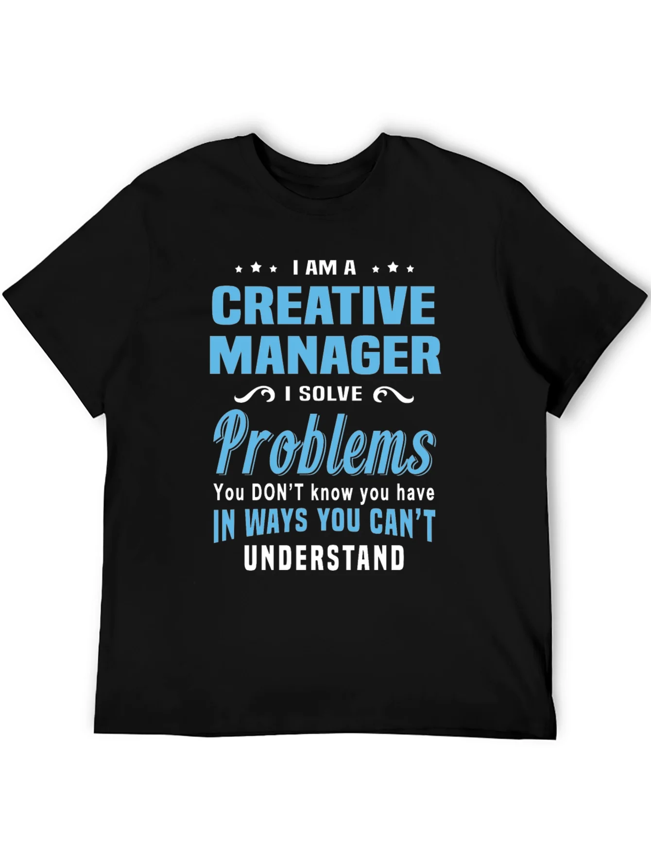 Camiseta Negra - Creative Manager Solucionador de Problemas