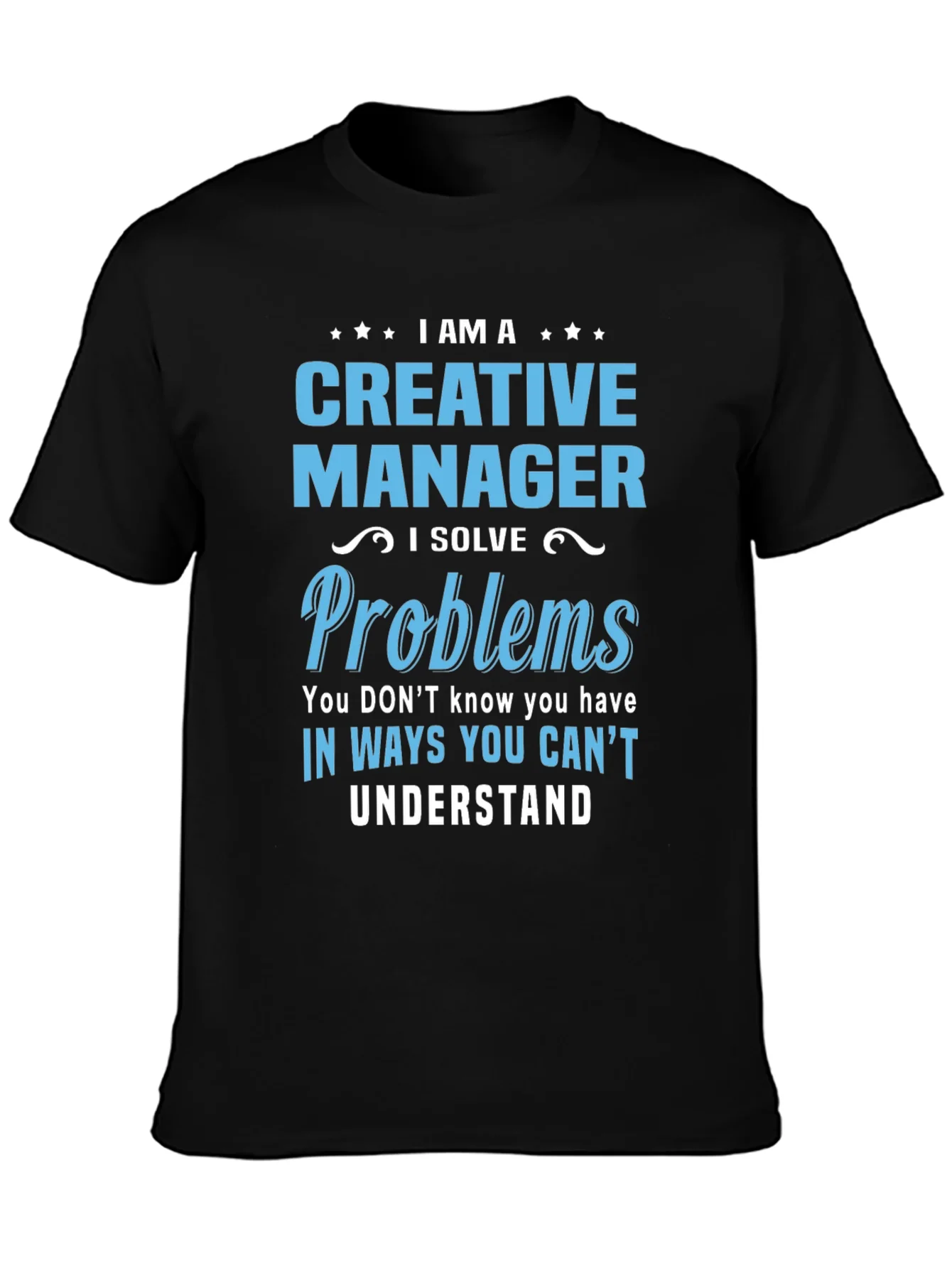 Camiseta Negra - Creative Manager Solucionador de Problemas