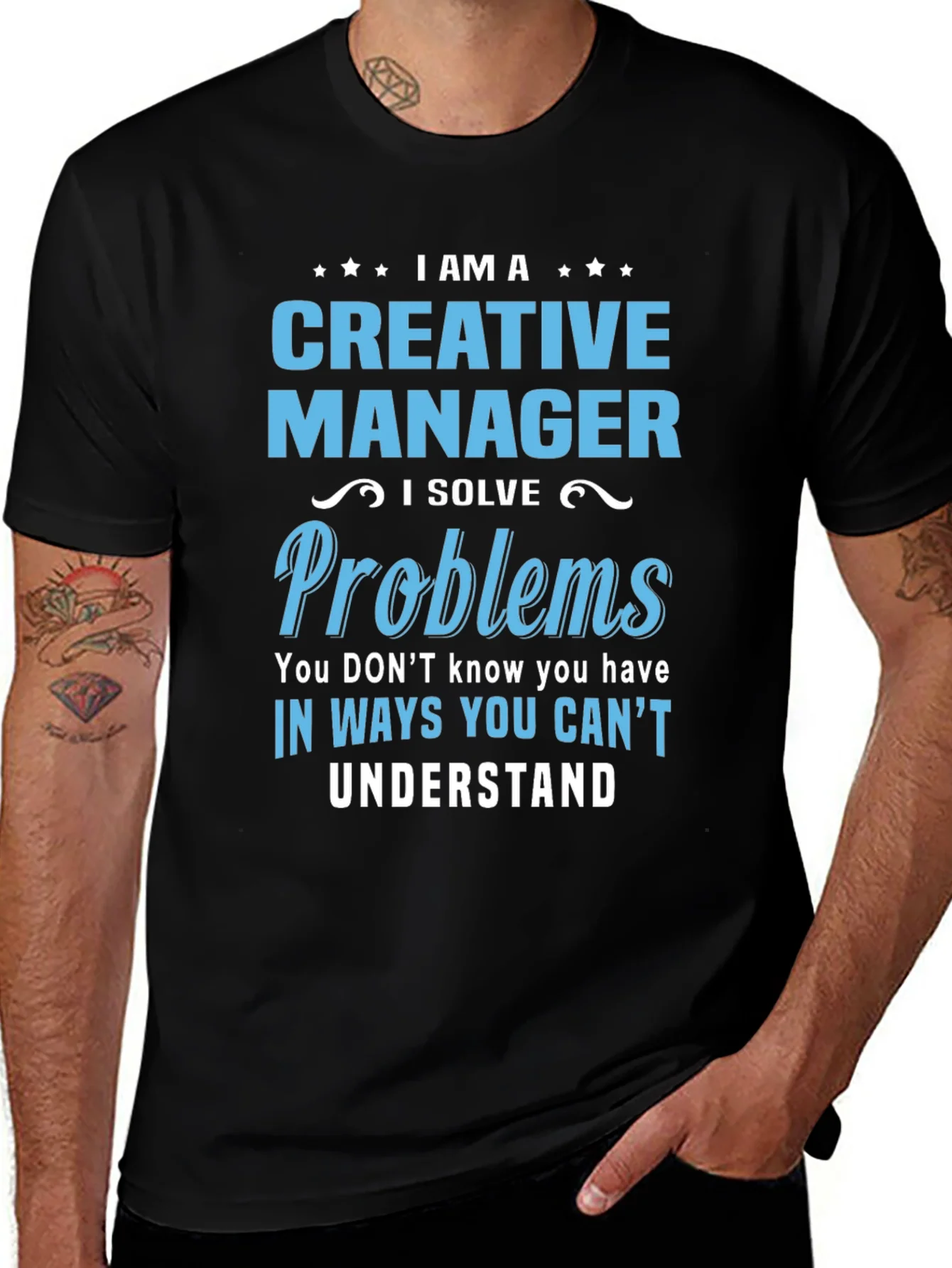 Camiseta Negra - Creative Manager Solucionador de Problemas