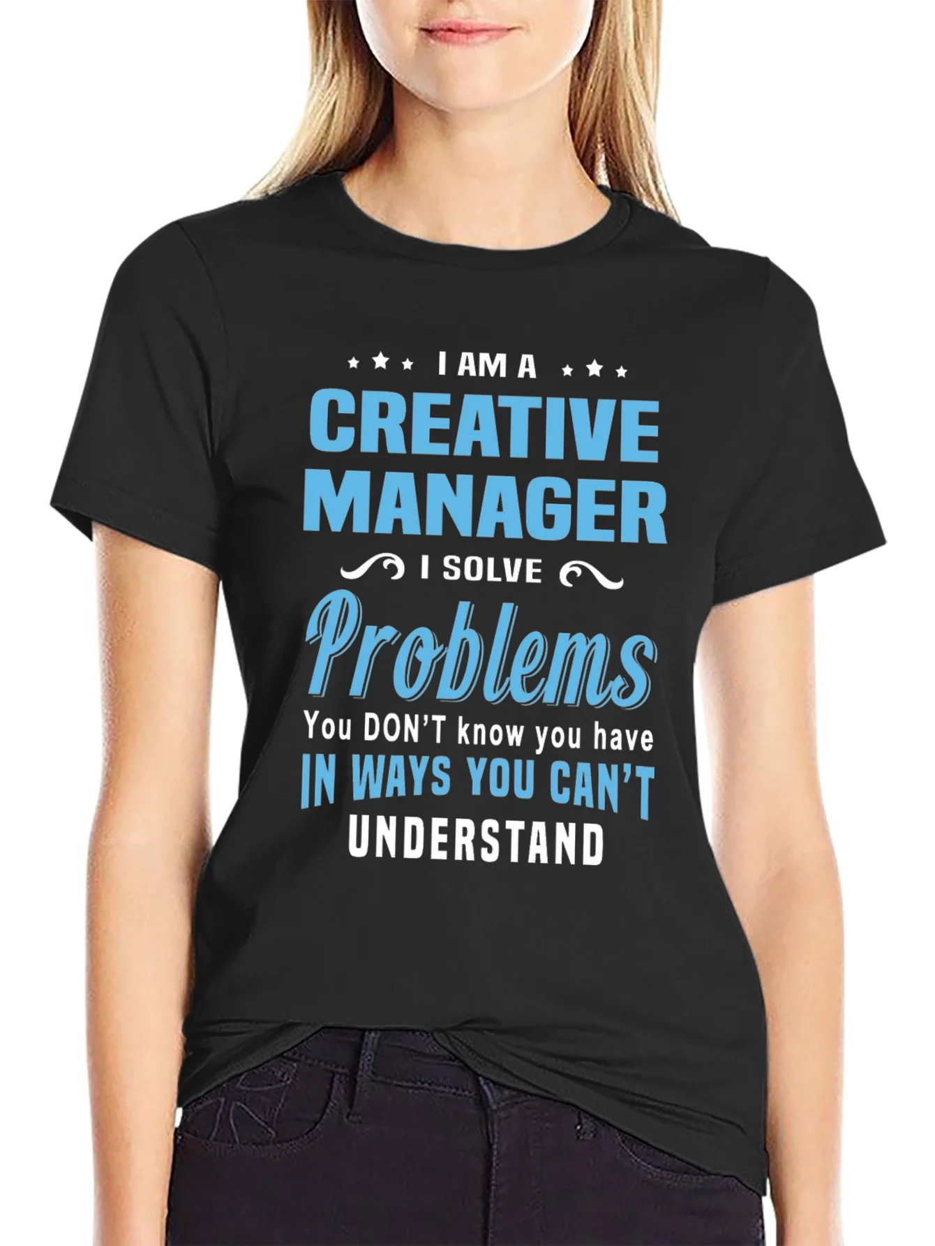 Camiseta Negra - Creative Manager Solucionador de Problemas