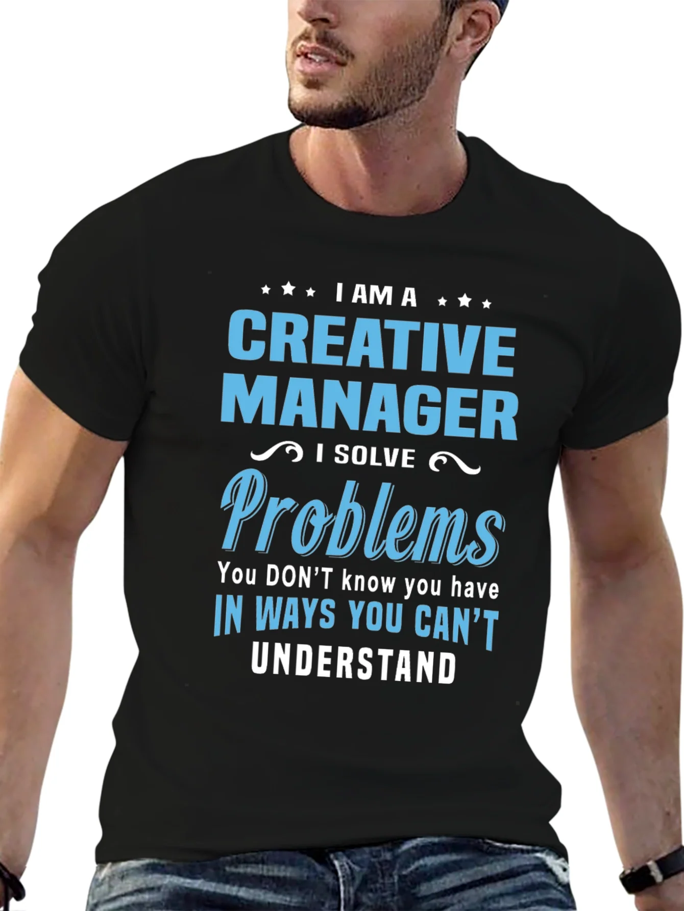 Camiseta Negra - Creative Manager Solucionador de Problemas