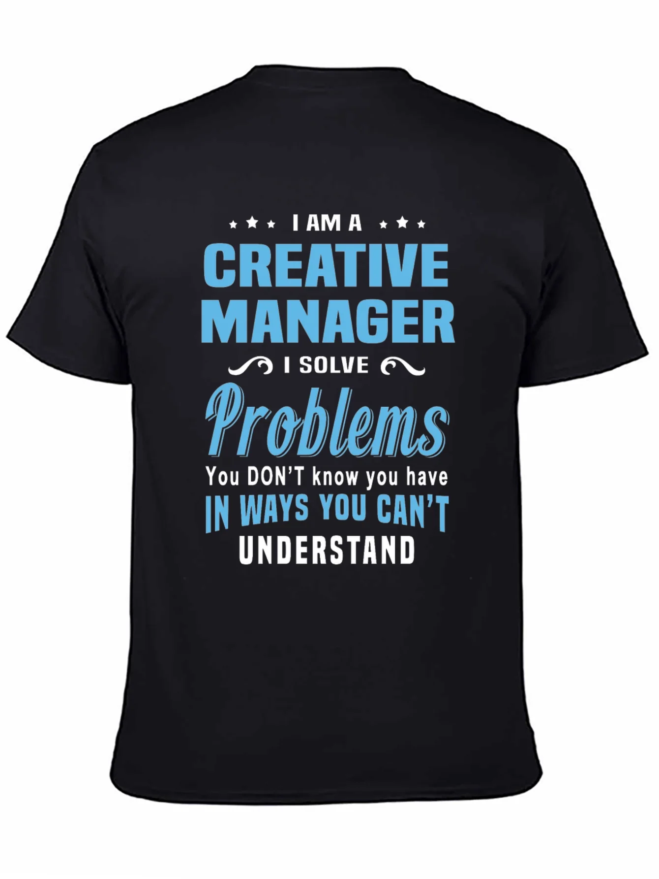 Camiseta Negra - Creative Manager Solucionador de Problemas