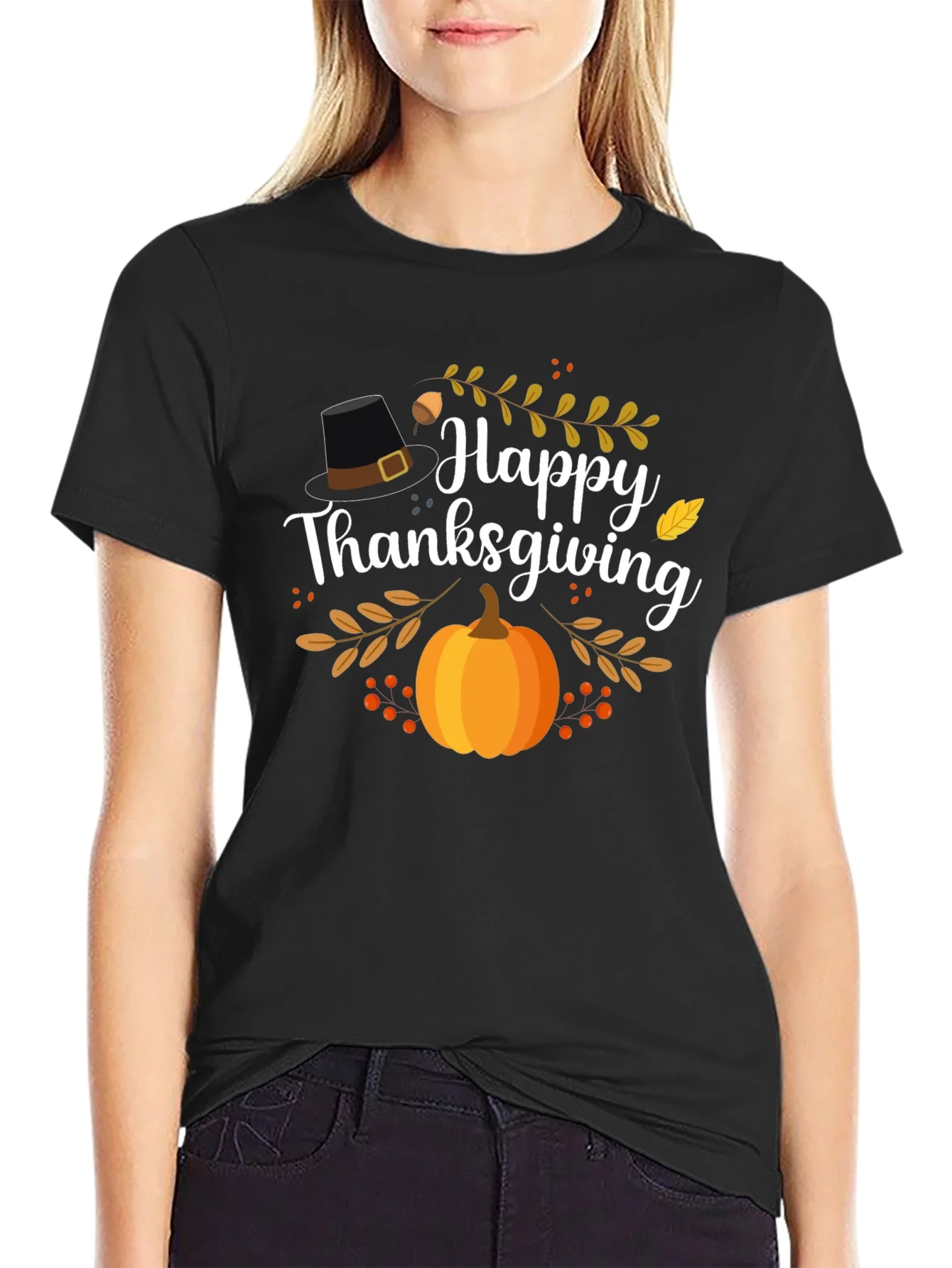 Rebbecca Happy Thanksgiving Graphic T-Shirt