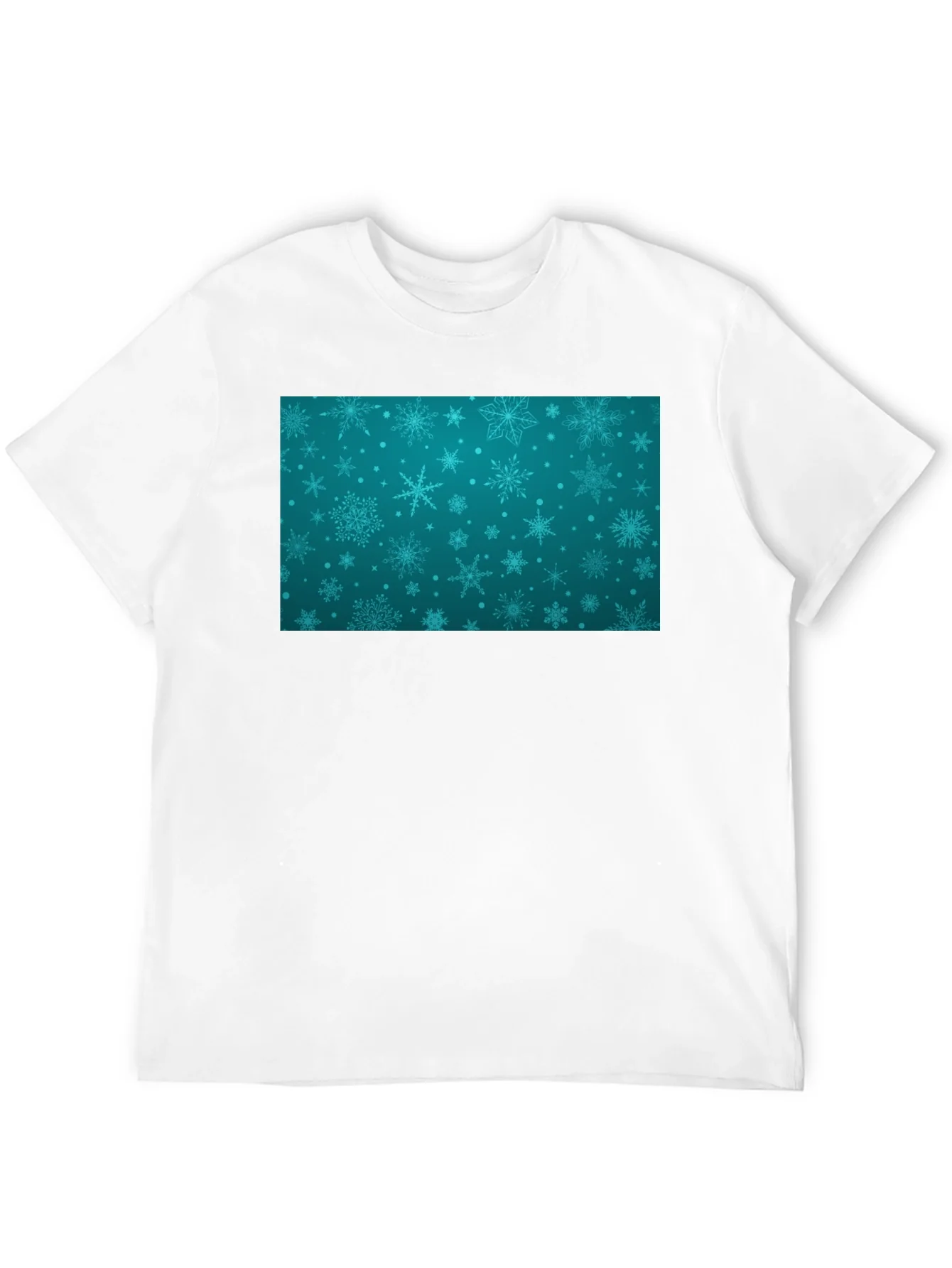 Camiseta Negra con Dise?o Invernal Azul
