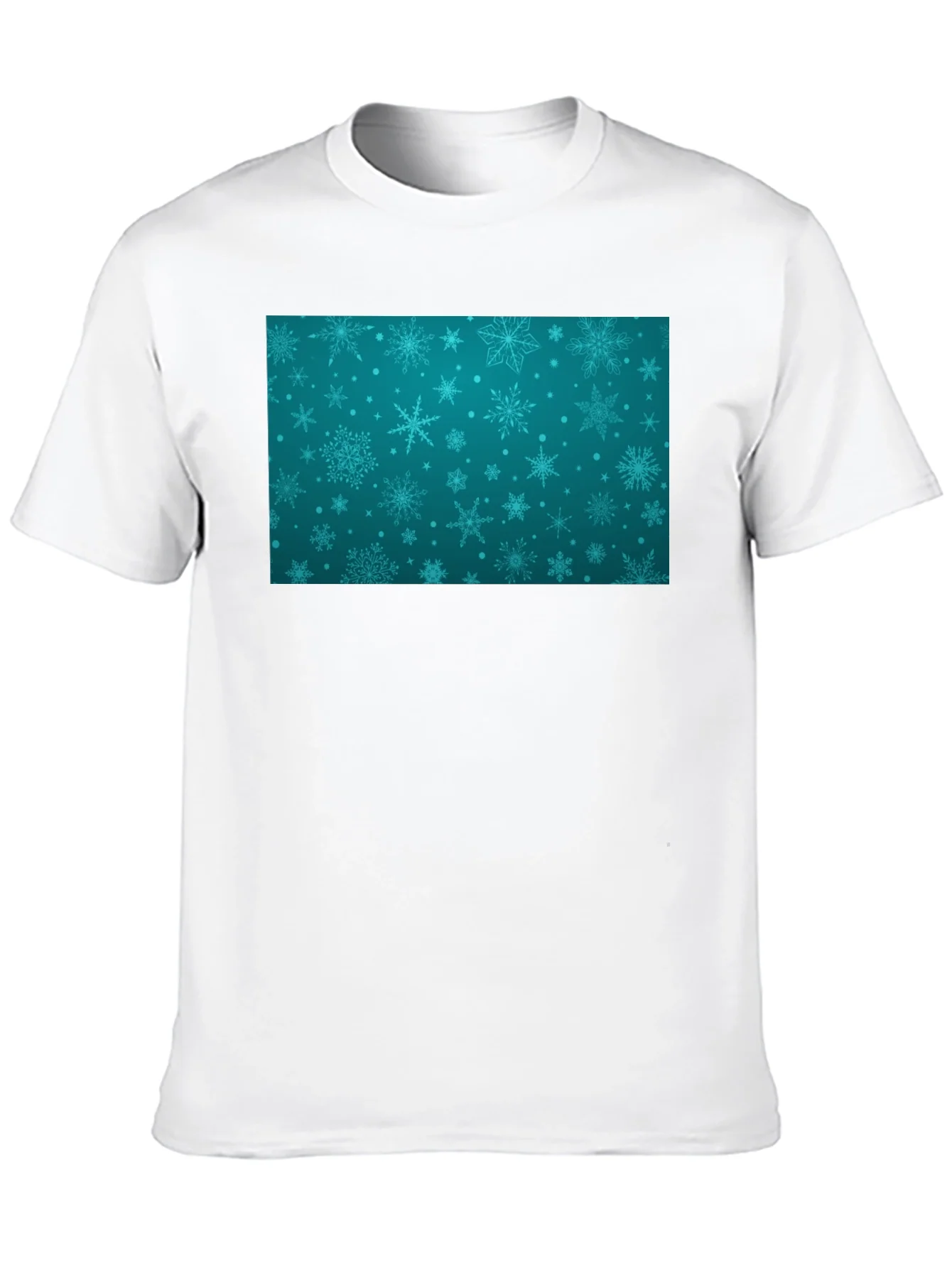 Camiseta Negra con Dise?o Invernal Azul