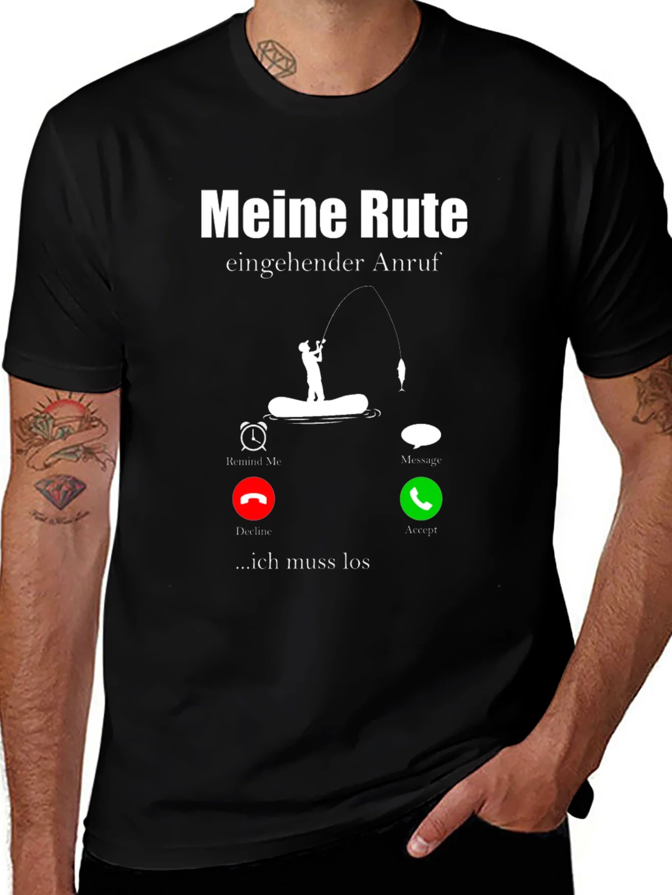 Rebbecca Meine Rute Fishing T-Shirt - Incoming Call Design