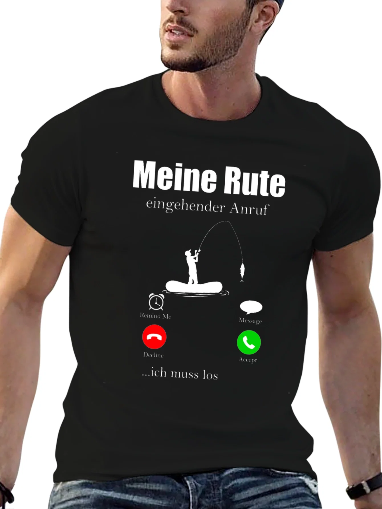 Rebbecca Meine Rute Fishing T-Shirt - Incoming Call Design
