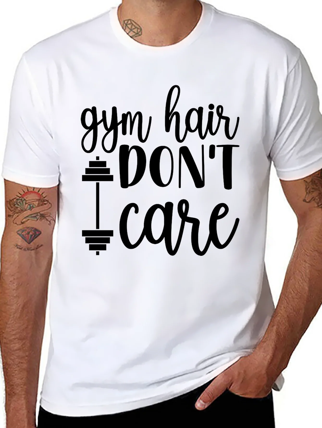 Camiseta Negra Gym Hair Dont Care