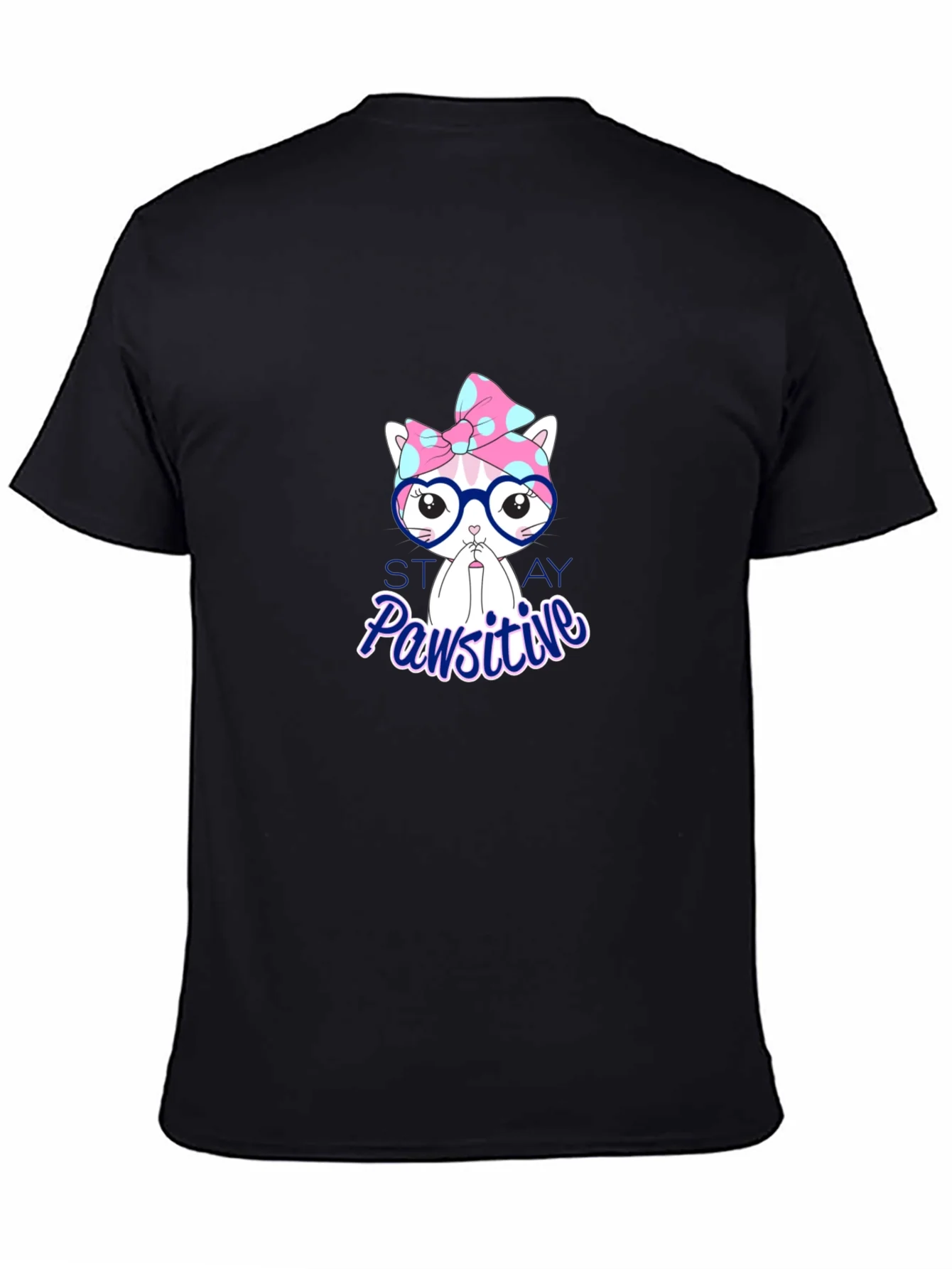 Camiseta Negra Pawsitive con Dise?o de Gato