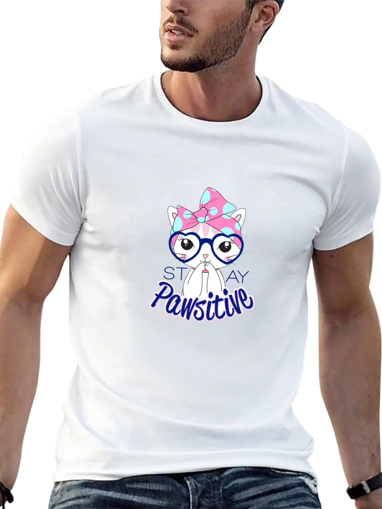 Camiseta Negra Pawsitive con Dise?o de Gato