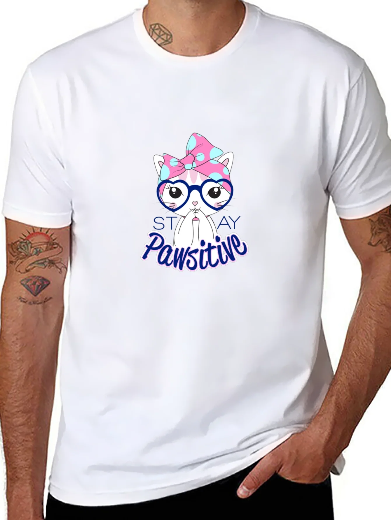 Camiseta Negra Pawsitive con Dise?o de Gato