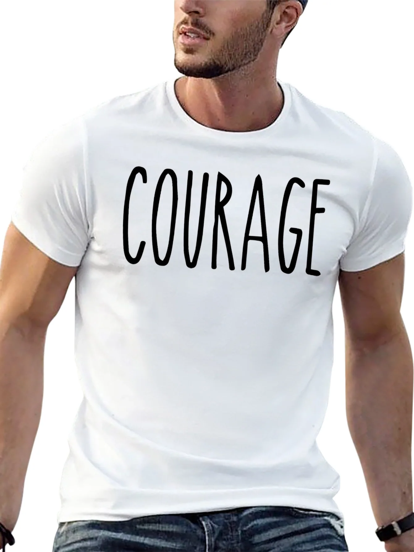 Camiseta Negra Hombre Courage - Estilo Casual