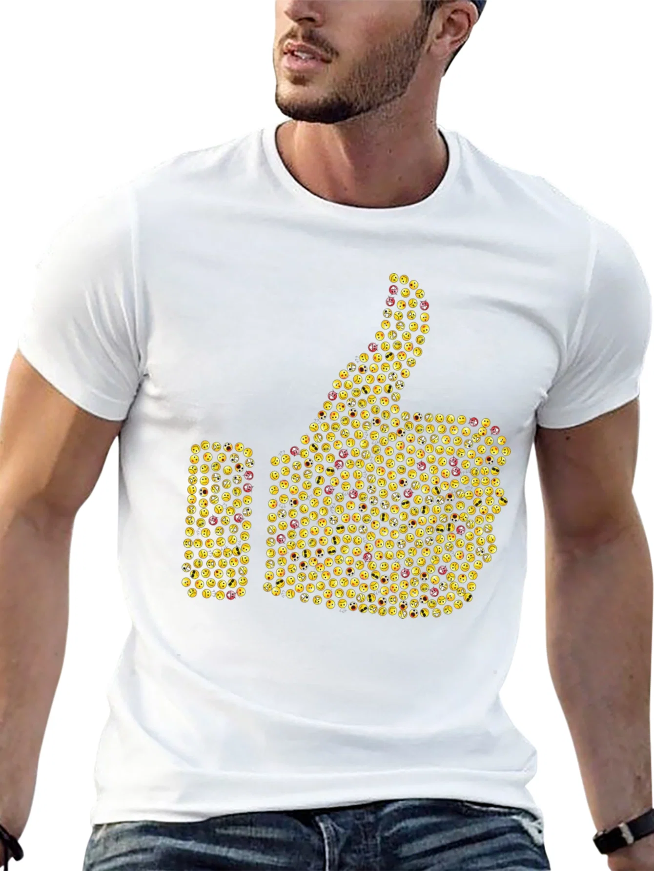 Rebbecca Emoji Thumbs Up Graphic T-Shirt - Black