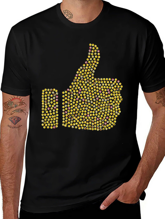 Rebbecca Emoji Thumbs Up Graphic T-Shirt - Black