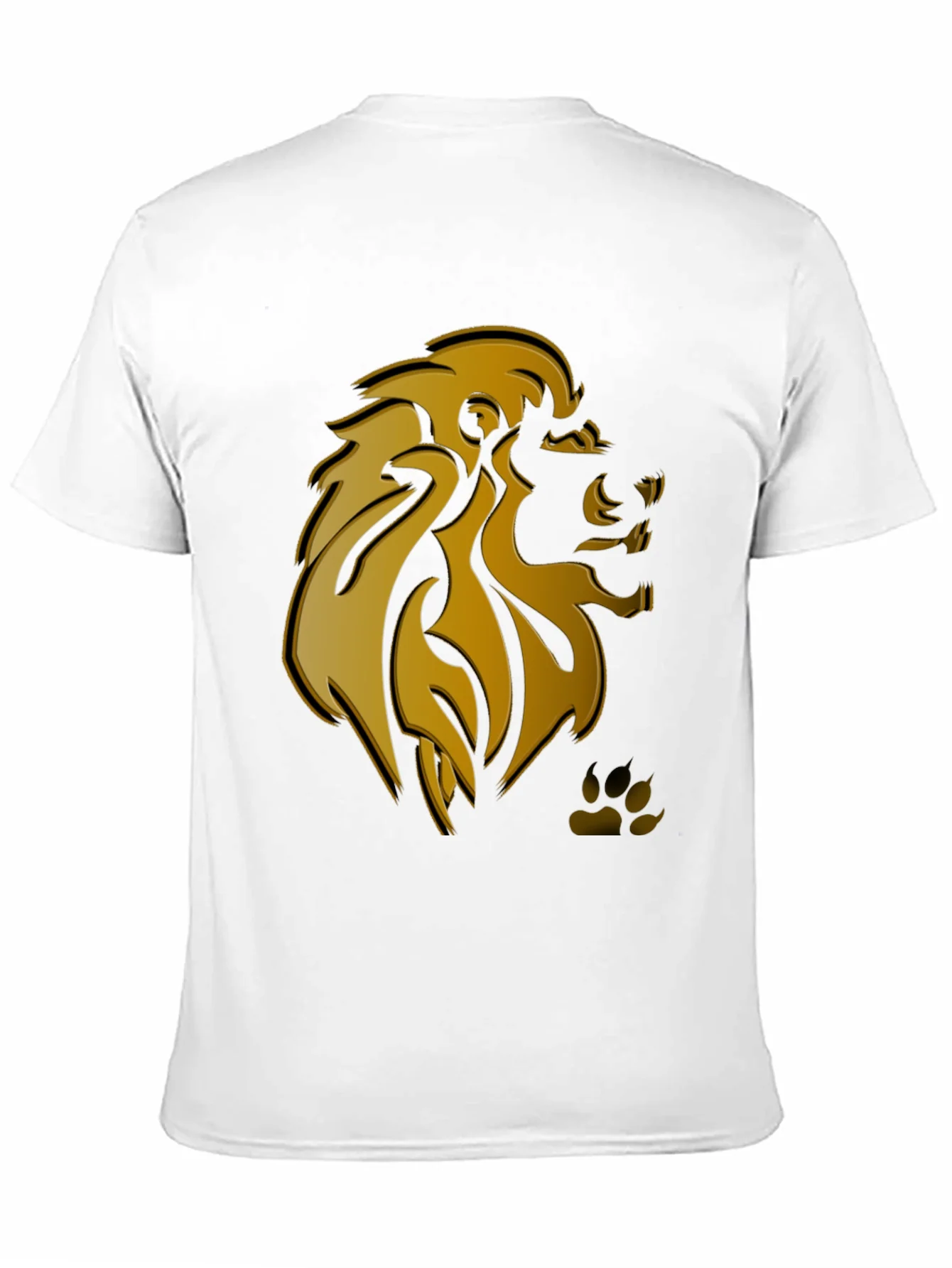 Camiseta Negra Hombre Dise?o Le¨®n Dorado