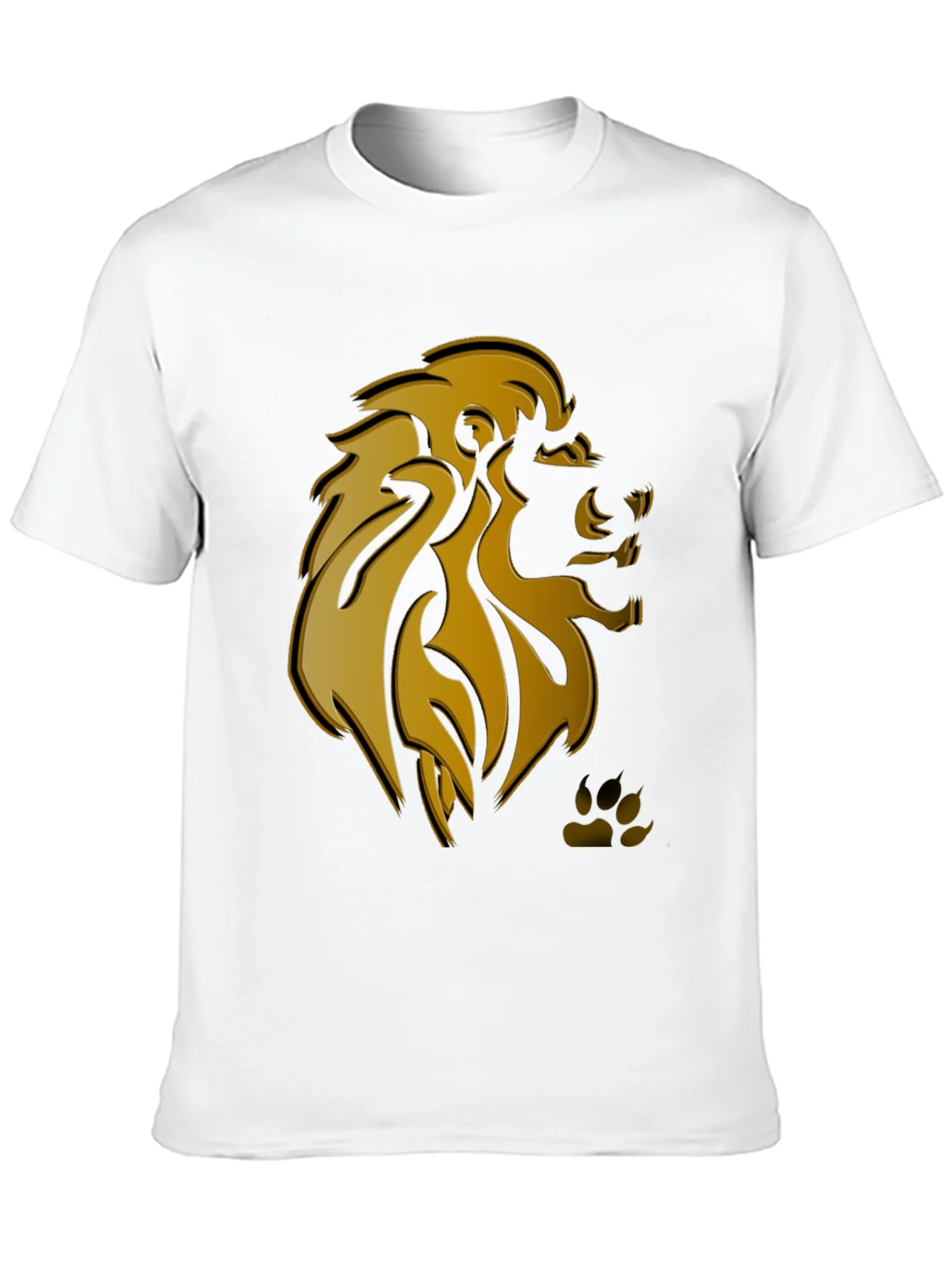 Camiseta Negra Hombre Dise?o Le¨®n Dorado