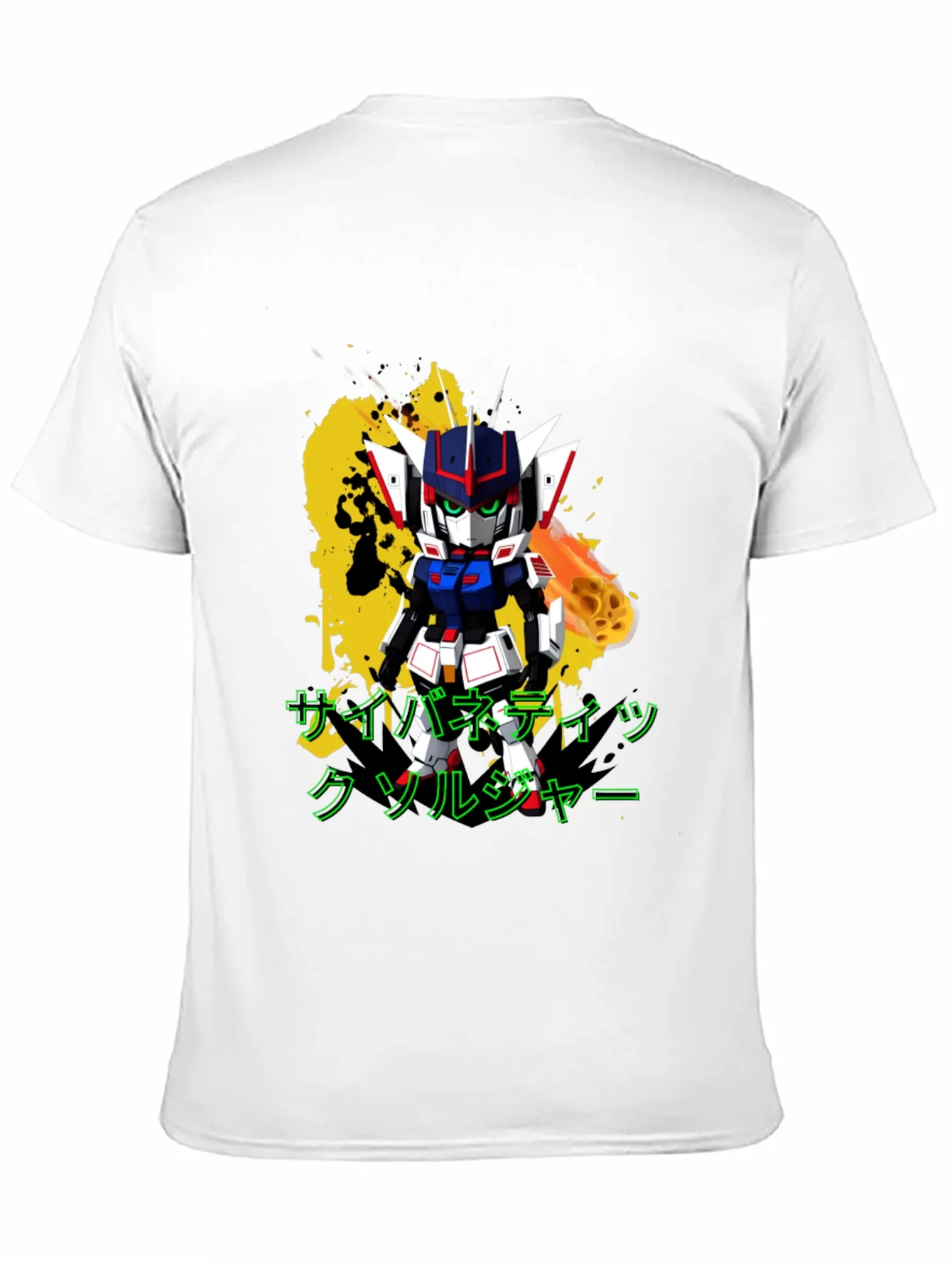 Camiseta Negra con Dise?o de Robot Anime