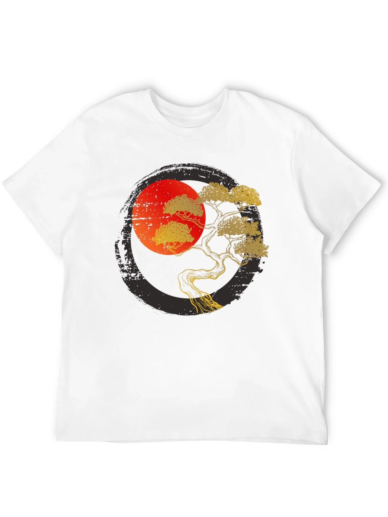 Camiseta Negra con Dise?o de ¨¢rbol Bons¨¢i Japon¨¦s