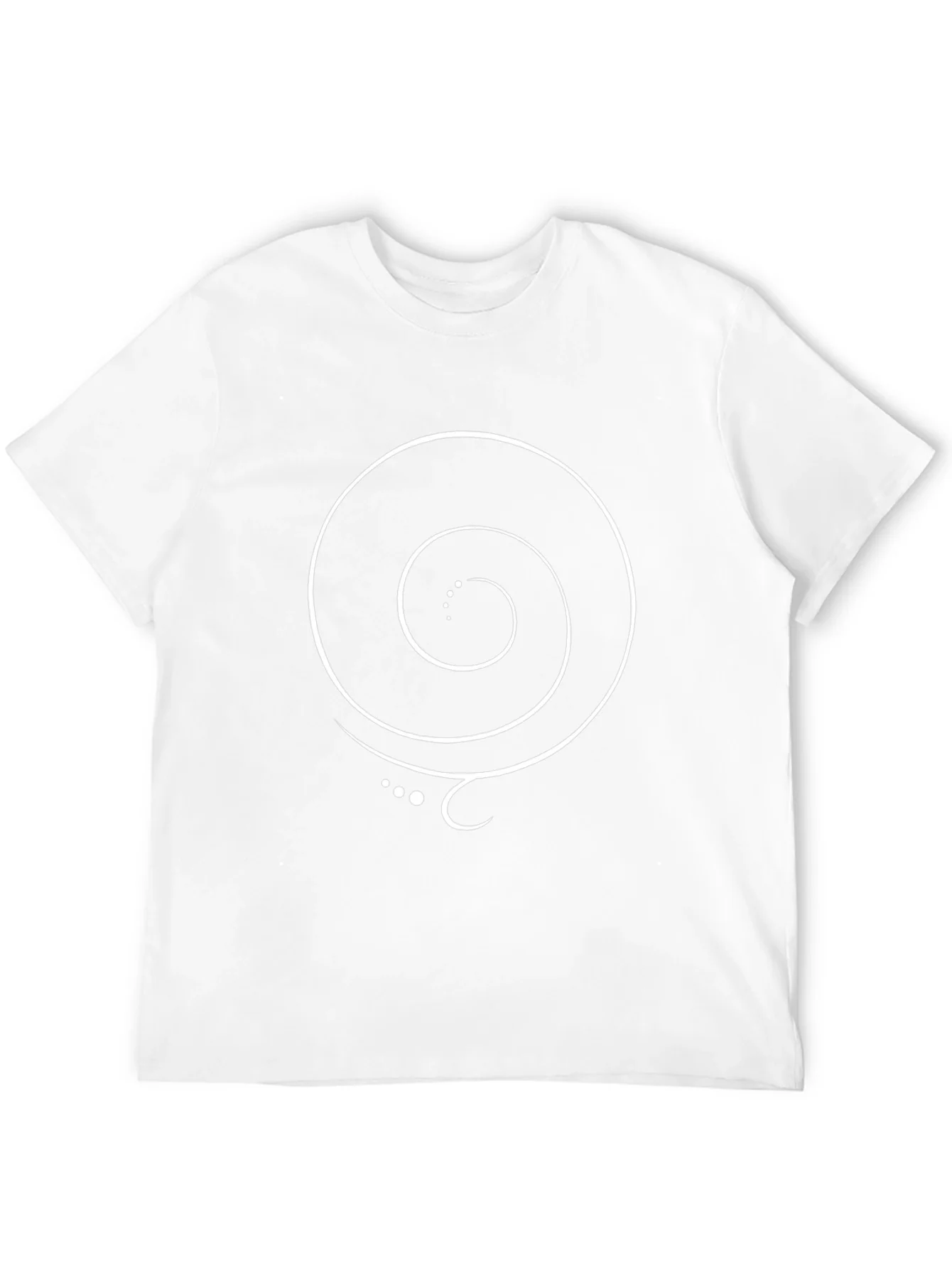Camiseta Negra con Espiral Blanca Abstracta