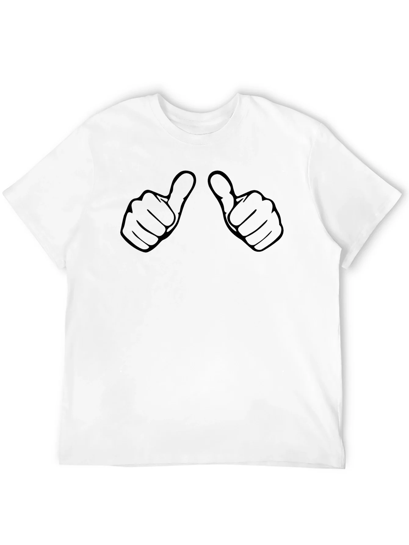Camiseta Negra con Dise?o de Pulgares Arriba