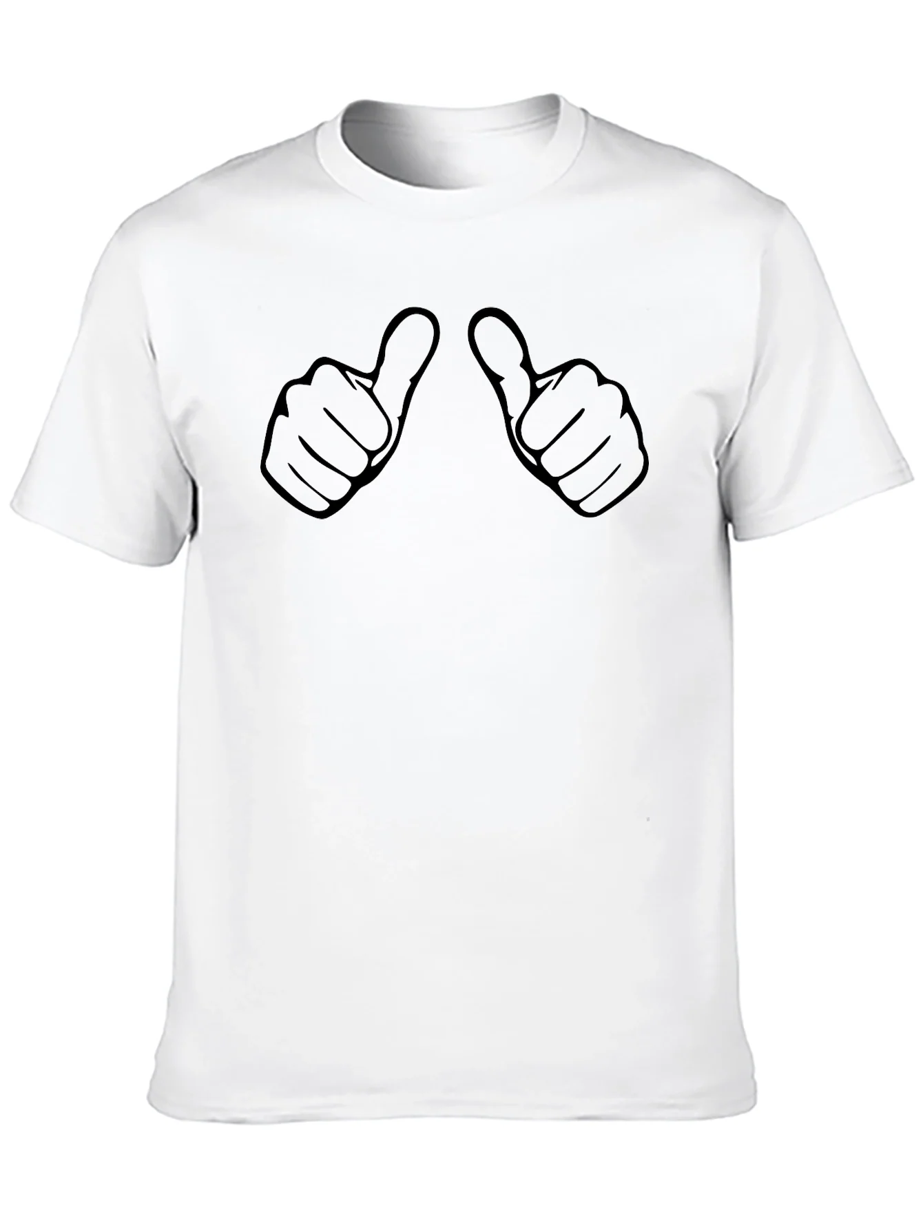 Camiseta Negra con Dise?o de Pulgares Arriba
