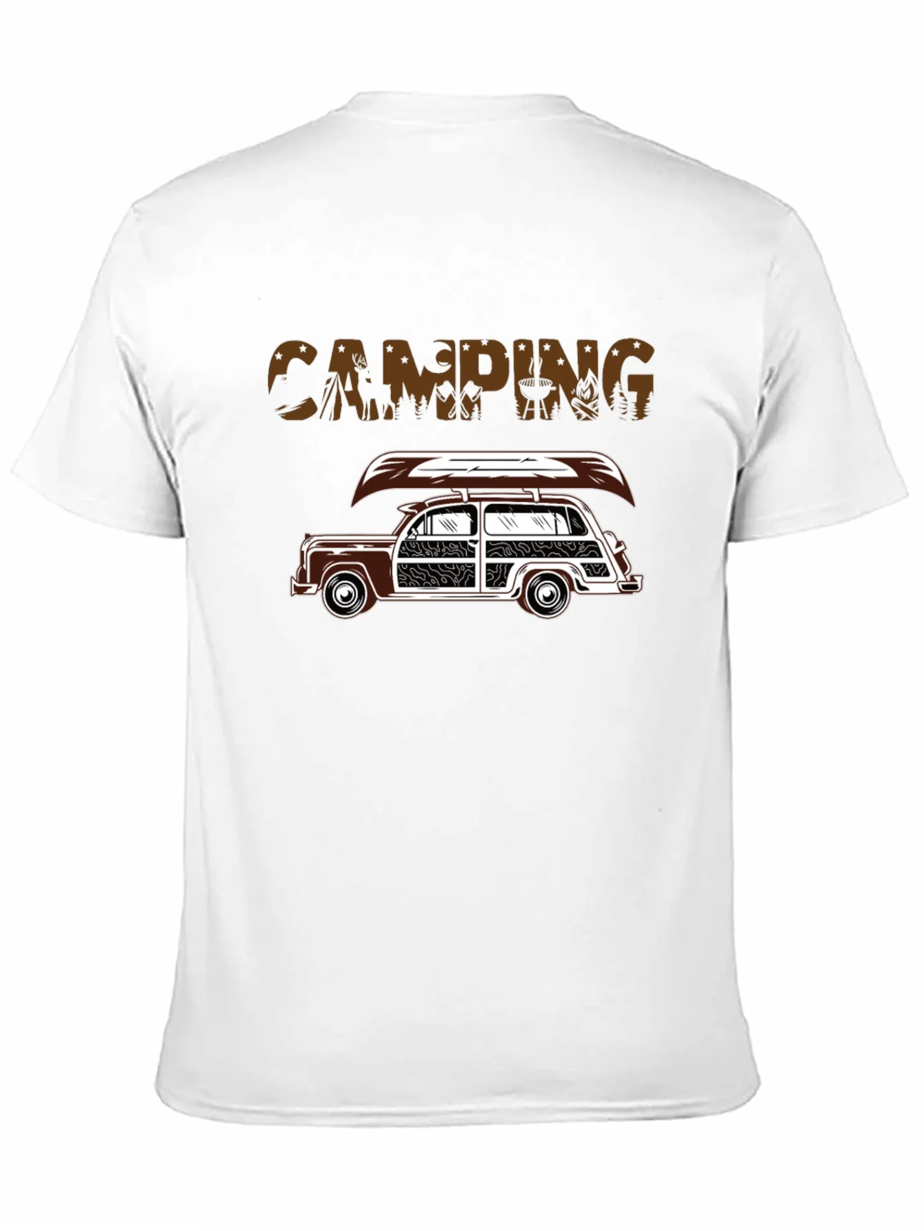 Camiseta Negra Camping Coche Cl¨¢sico