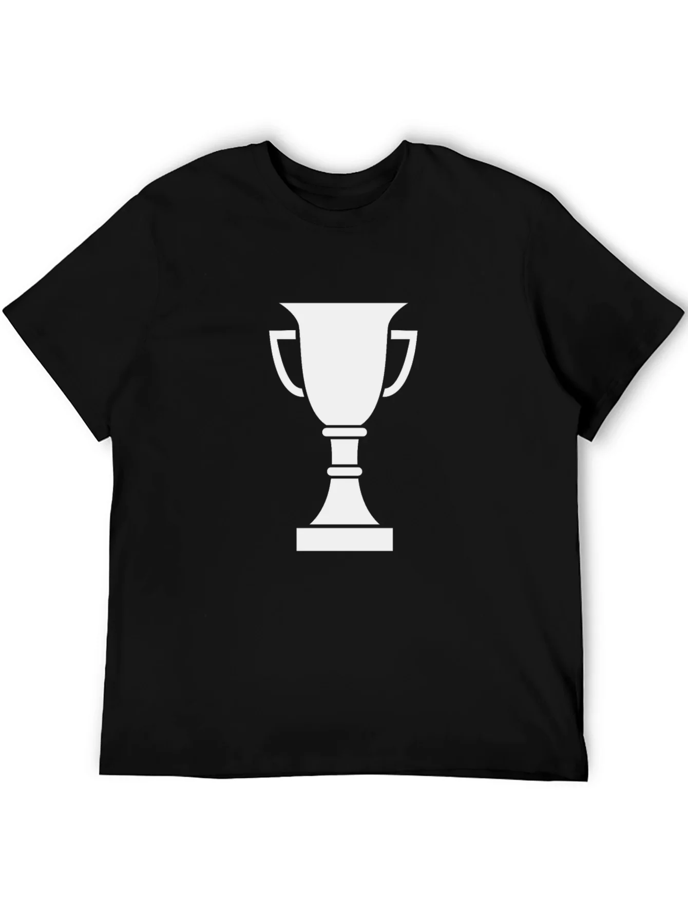 Camiseta Negra con Dise?o de Trofeo Blanco