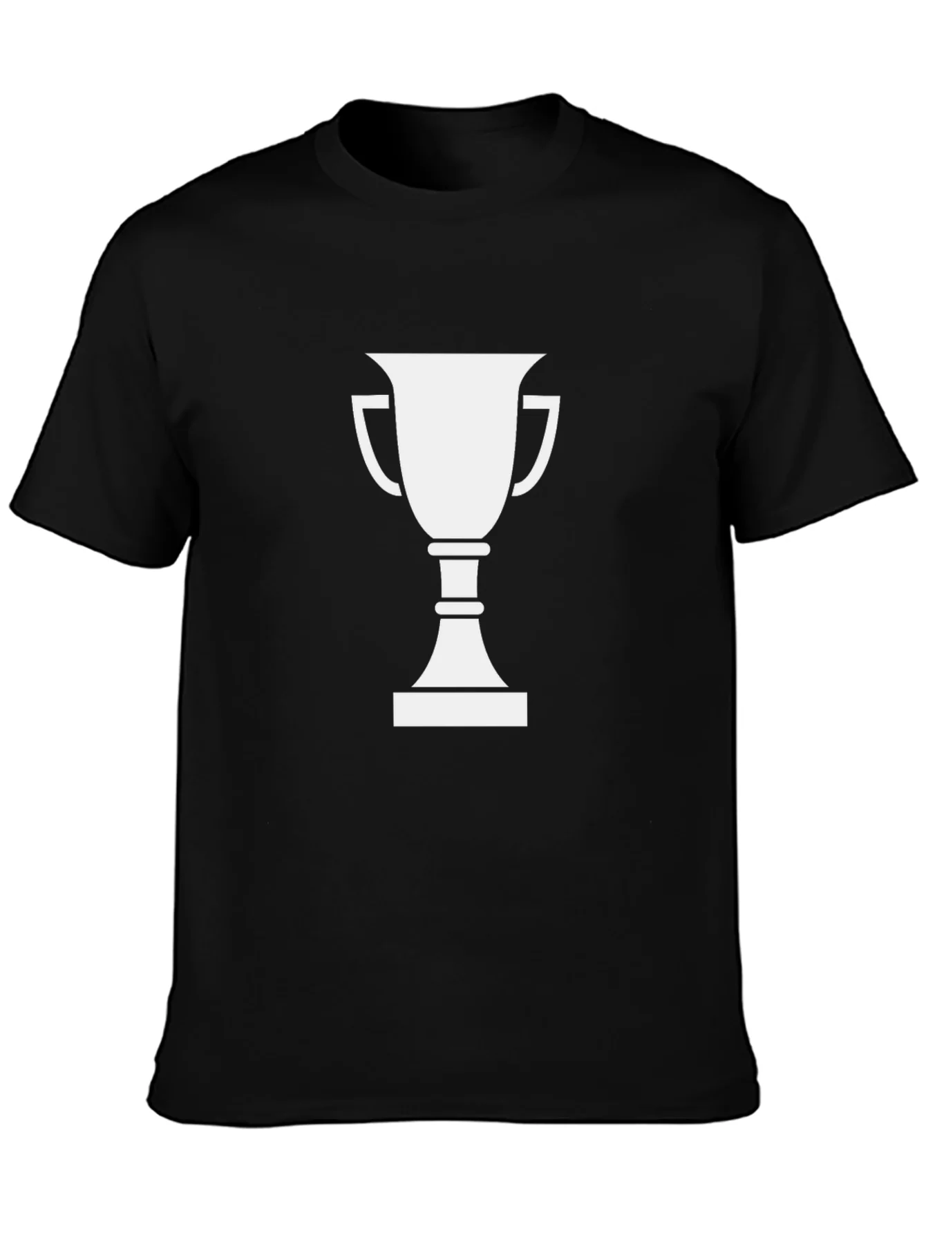 Camiseta Negra con Dise?o de Trofeo Blanco