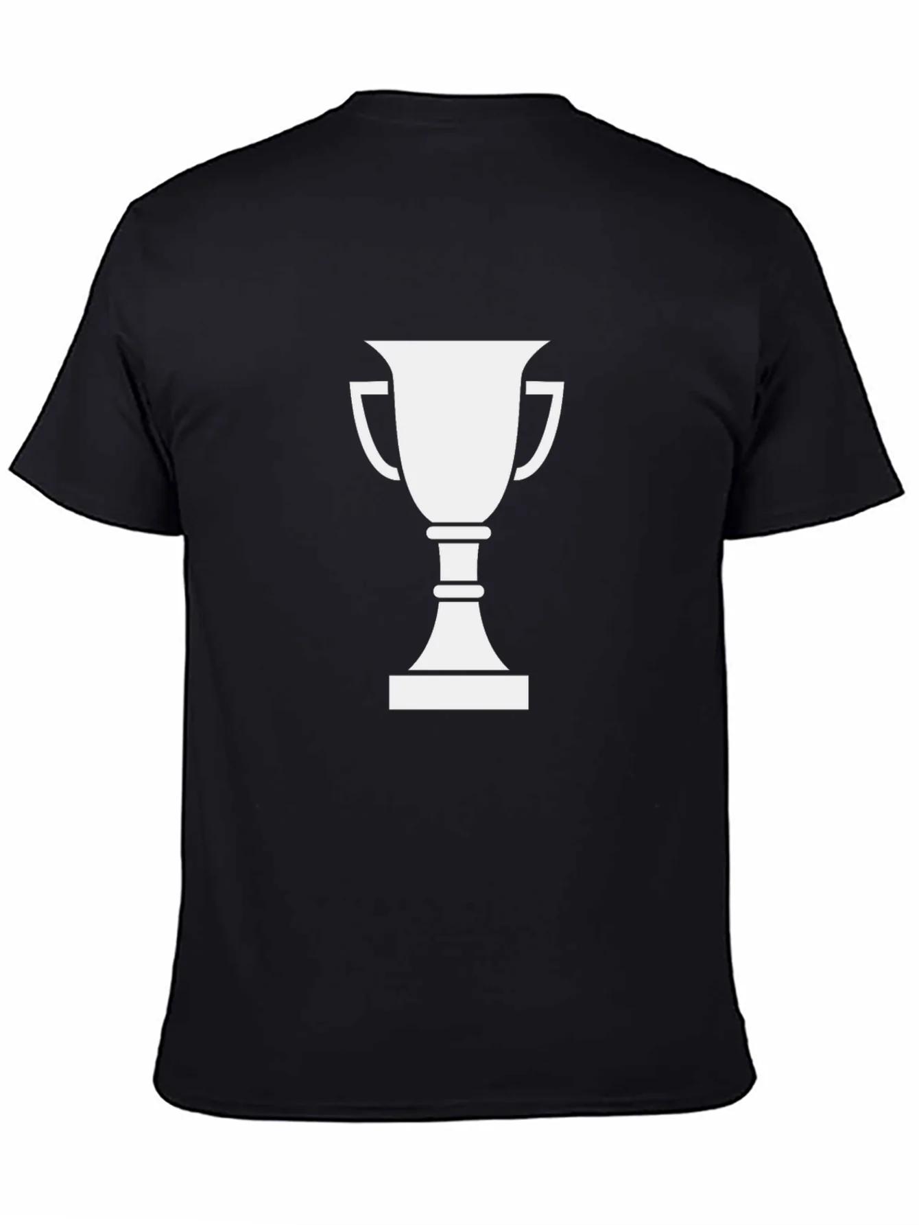 Camiseta Negra con Dise?o de Trofeo Blanco