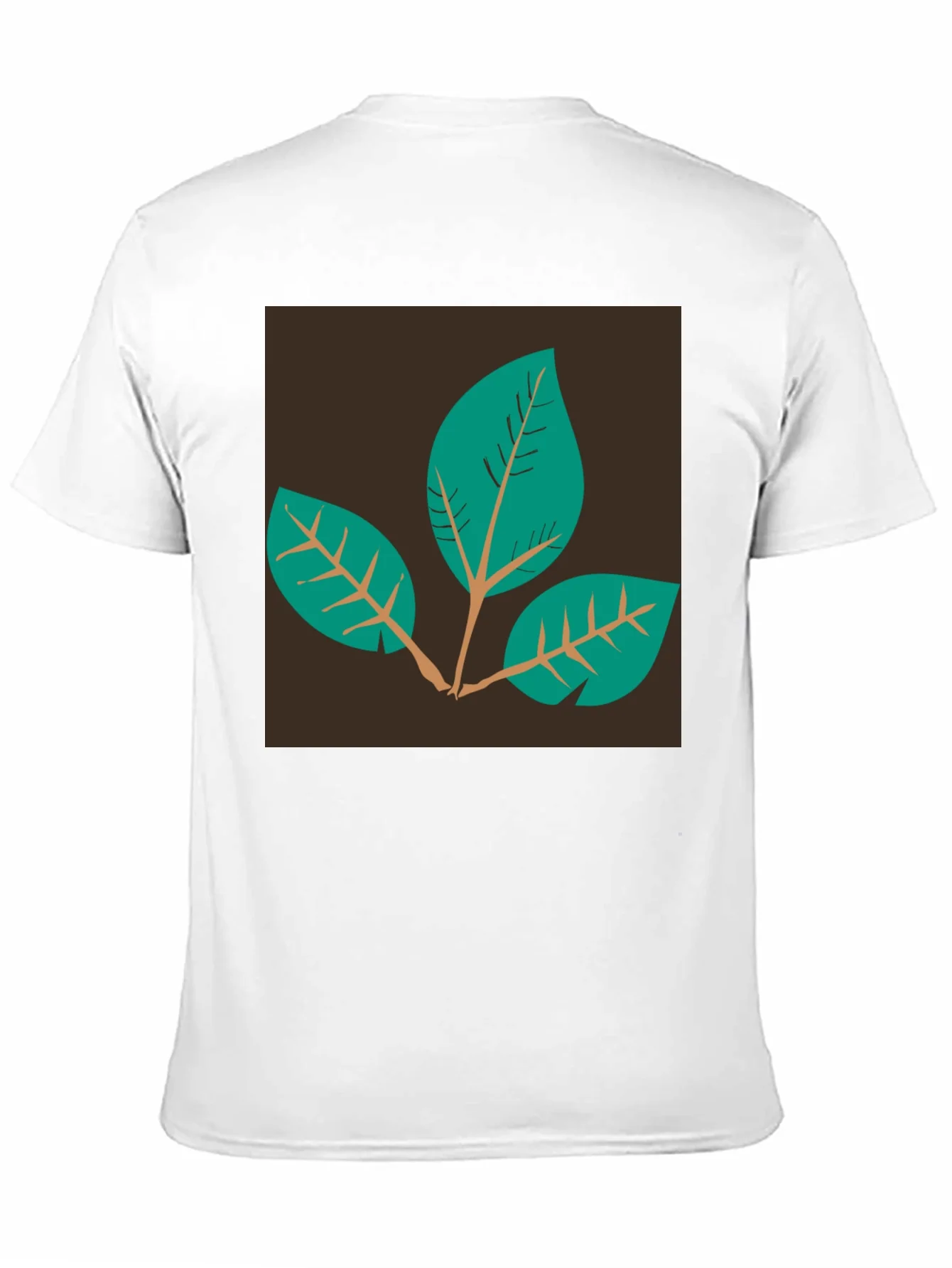 Rebbecca Leaf Motif Black T-Shirt