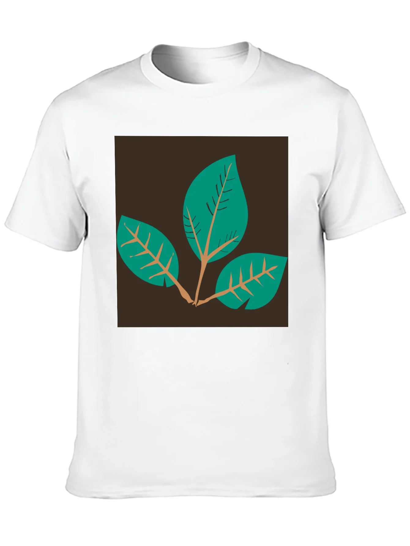 Rebbecca Leaf Motif Black T-Shirt