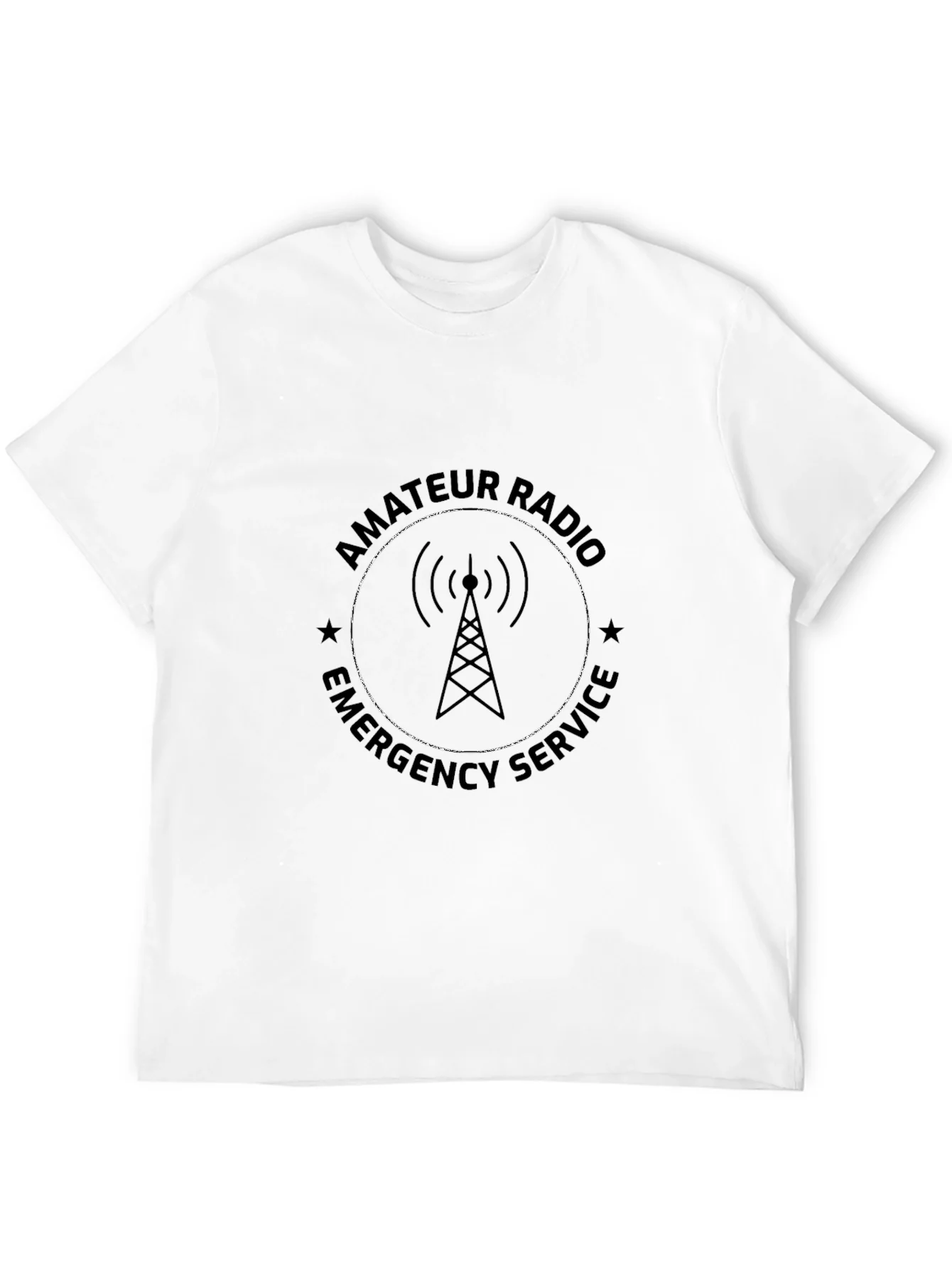 Camiseta Negra Radioaficionado Servicio de Emergencia