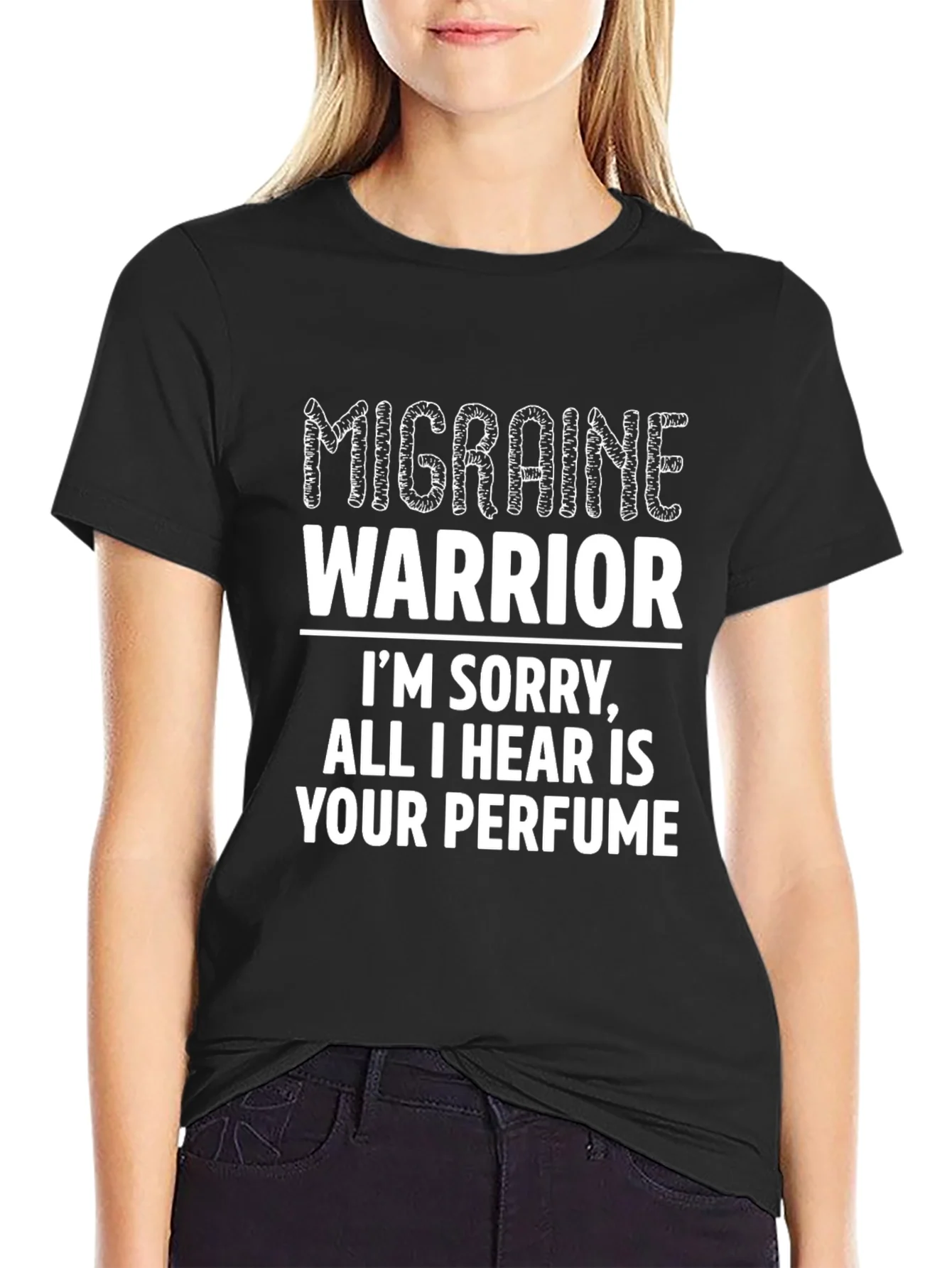 Camiseta Negra Migraine Warrior Perfume