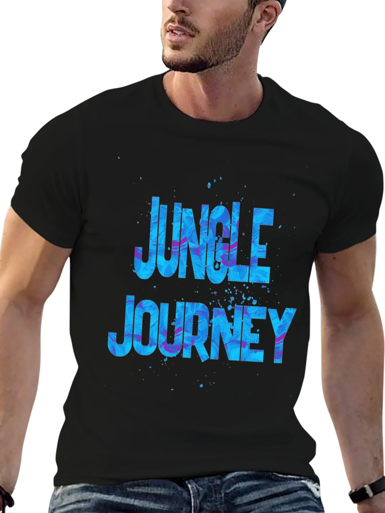 Rebbecca Jungle Journey Graphic Black T-Shirt