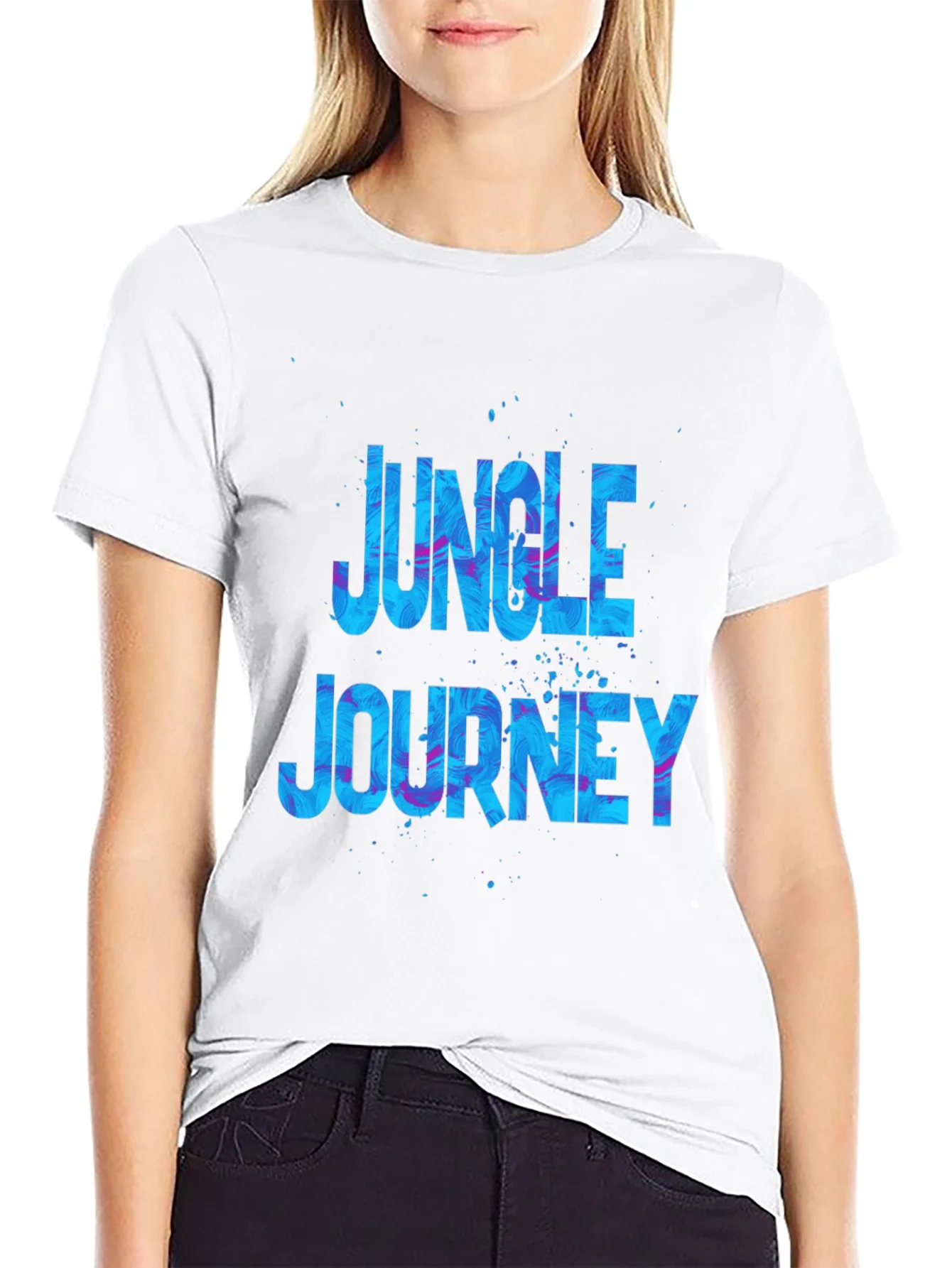Rebbecca Jungle Journey Graphic Black T-Shirt