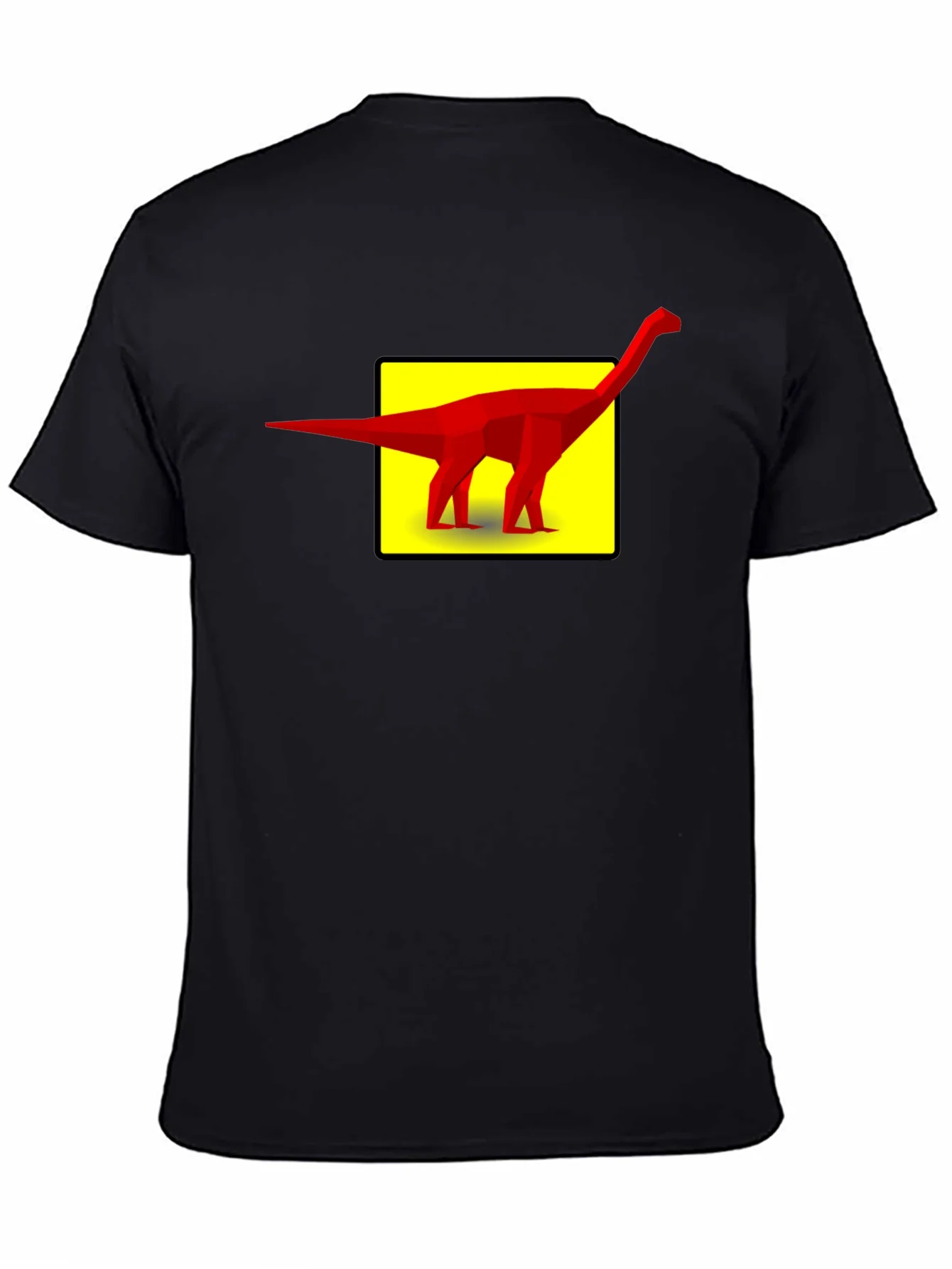 Camiseta Negra con Dise?o de Dinosaurio Abstracto