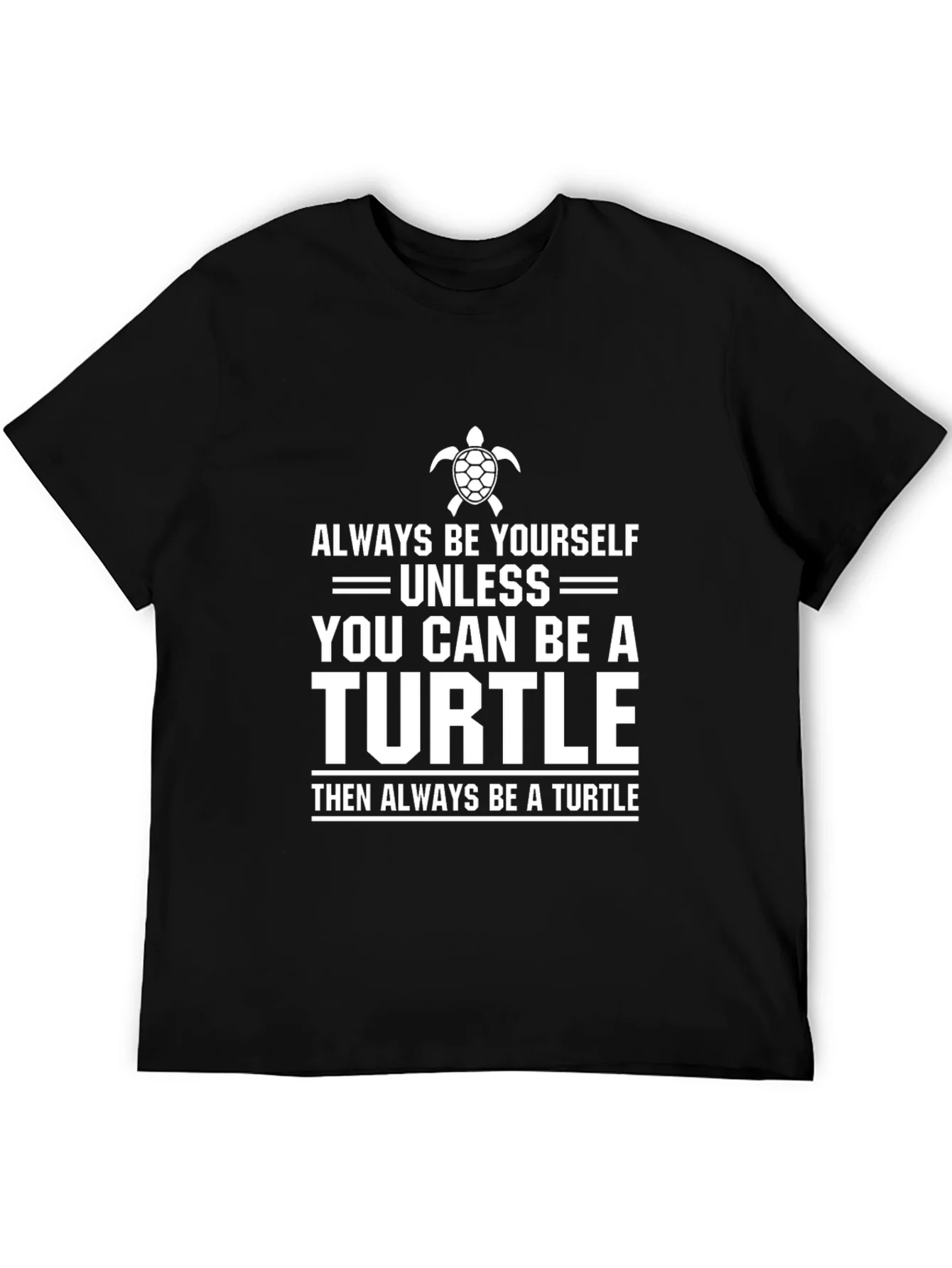 Camiseta Negra con Estampa de Tortuga Graciosa