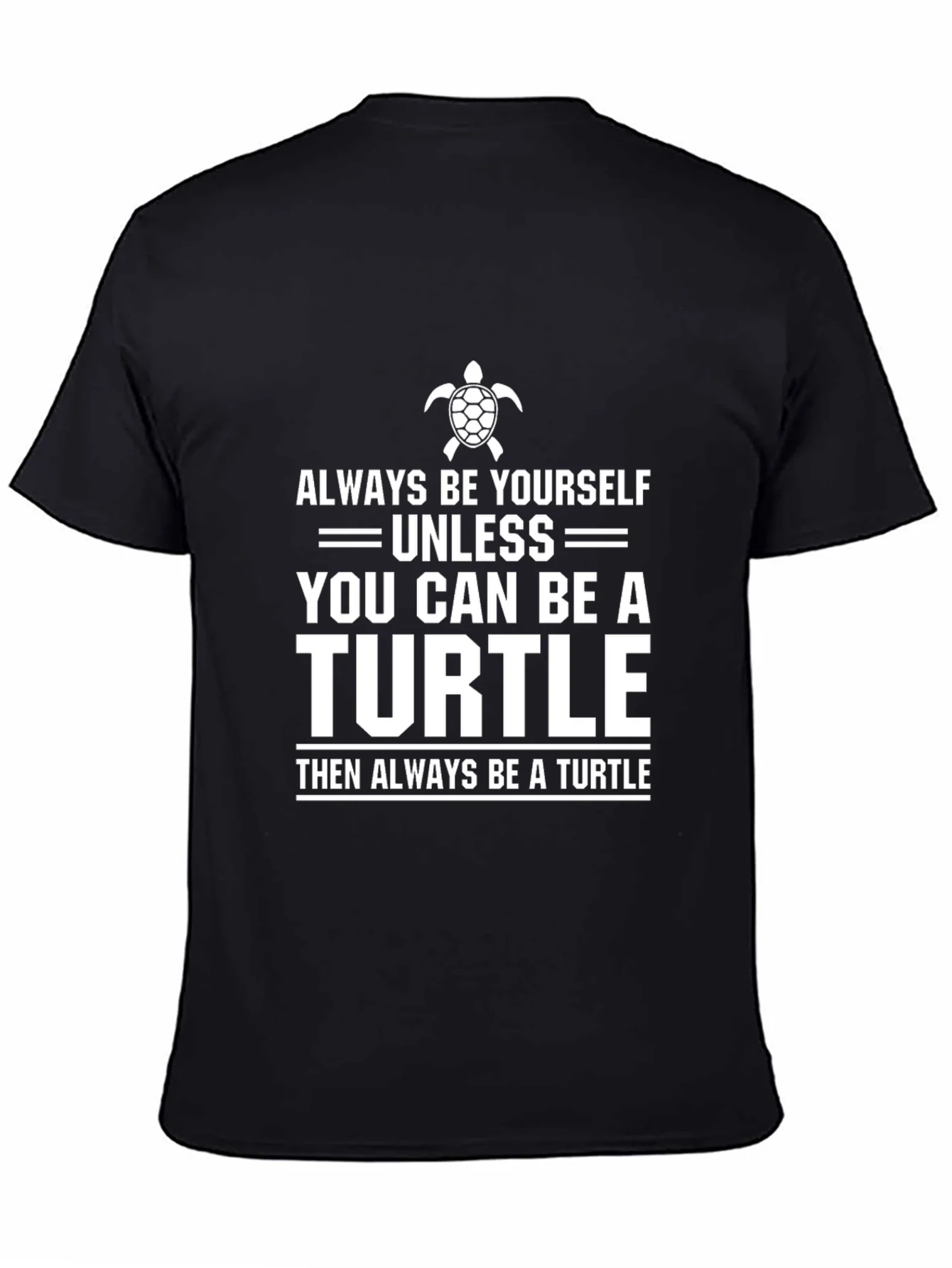 Camiseta Negra con Estampa de Tortuga Graciosa