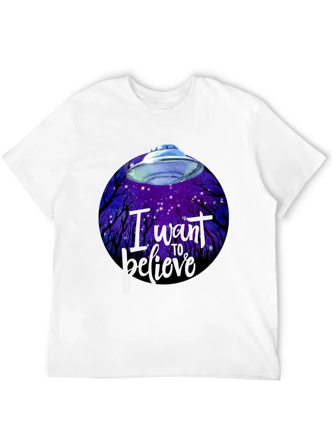 Camiseta Negra OVNI Quiero Creer Unisex