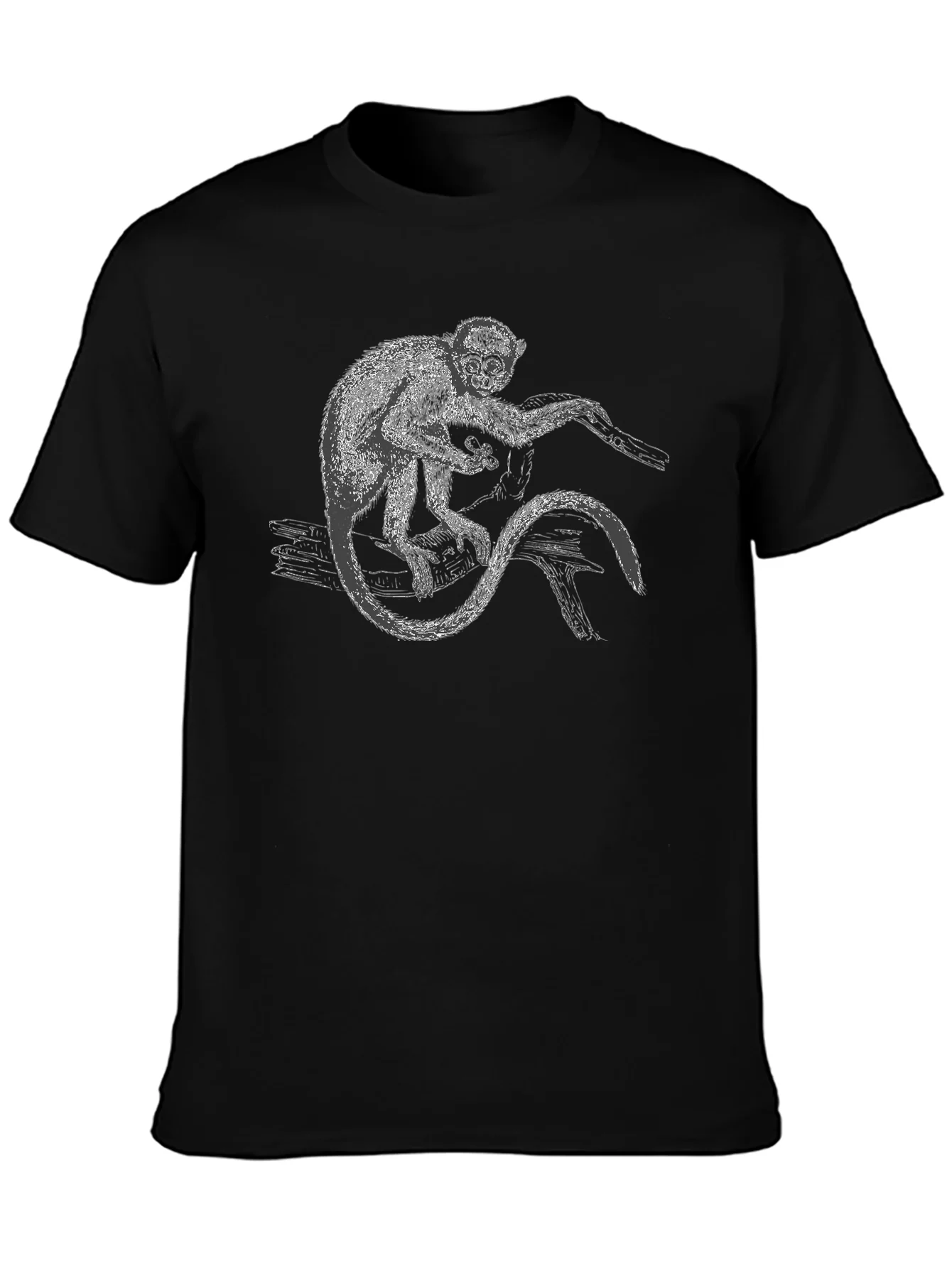 Rebbecca Monkey Graphic Print Black T-Shirt