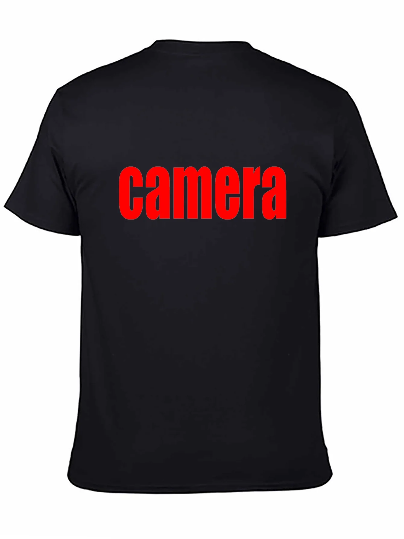 Camiseta Negra Camera en Rojo