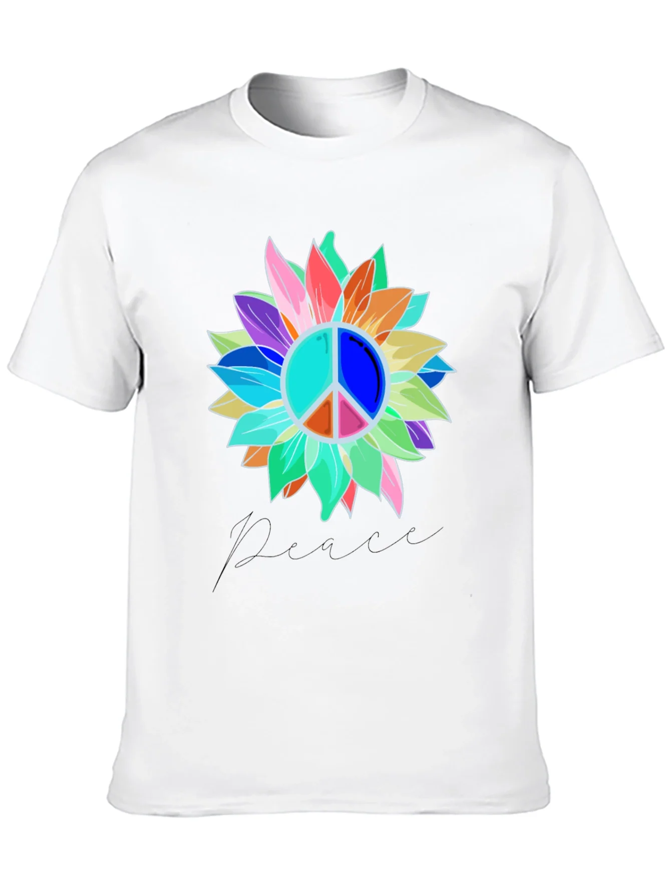 Rebbecca Peace Sign Sunflower Graphic Tee - Black