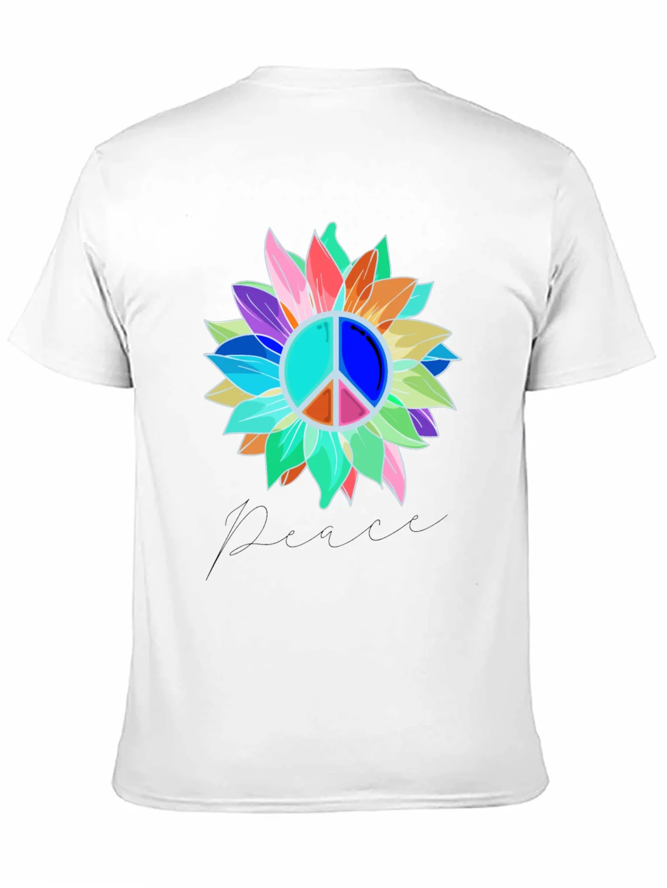 Rebbecca Peace Sign Sunflower Graphic Tee - Black