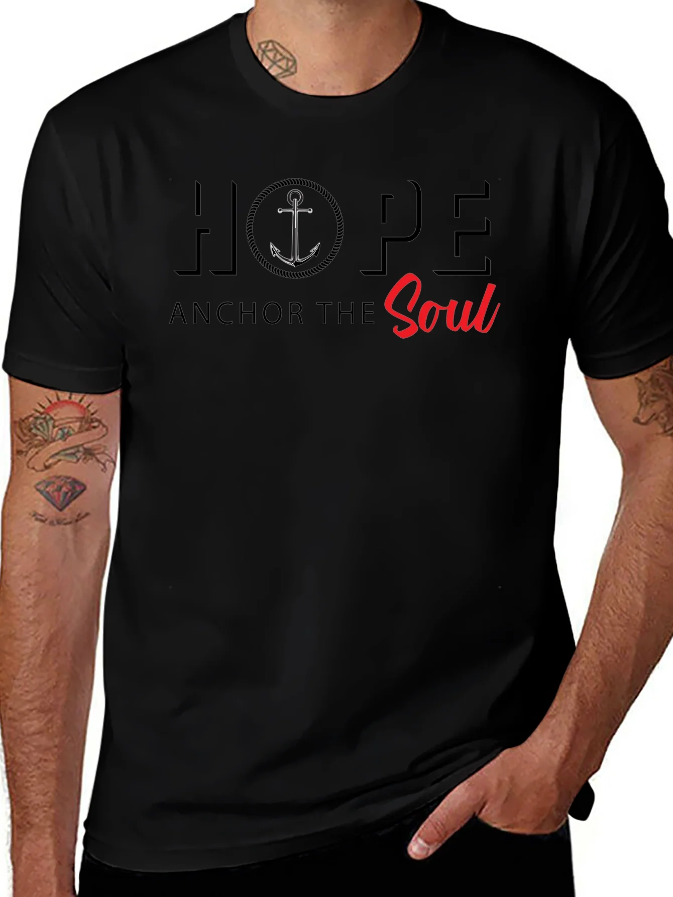Camiseta Negra Hope Anchor the Soul