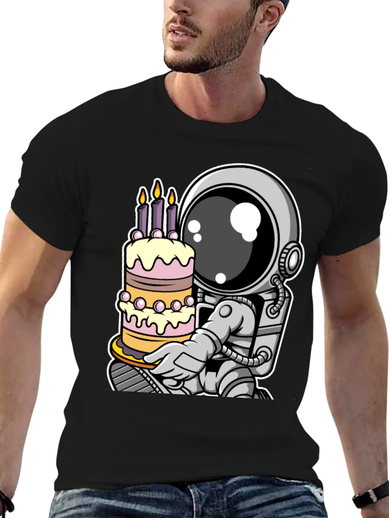 Rebbecca Astronaut Birthday Cake T-Shirt - Space Celebration Tee