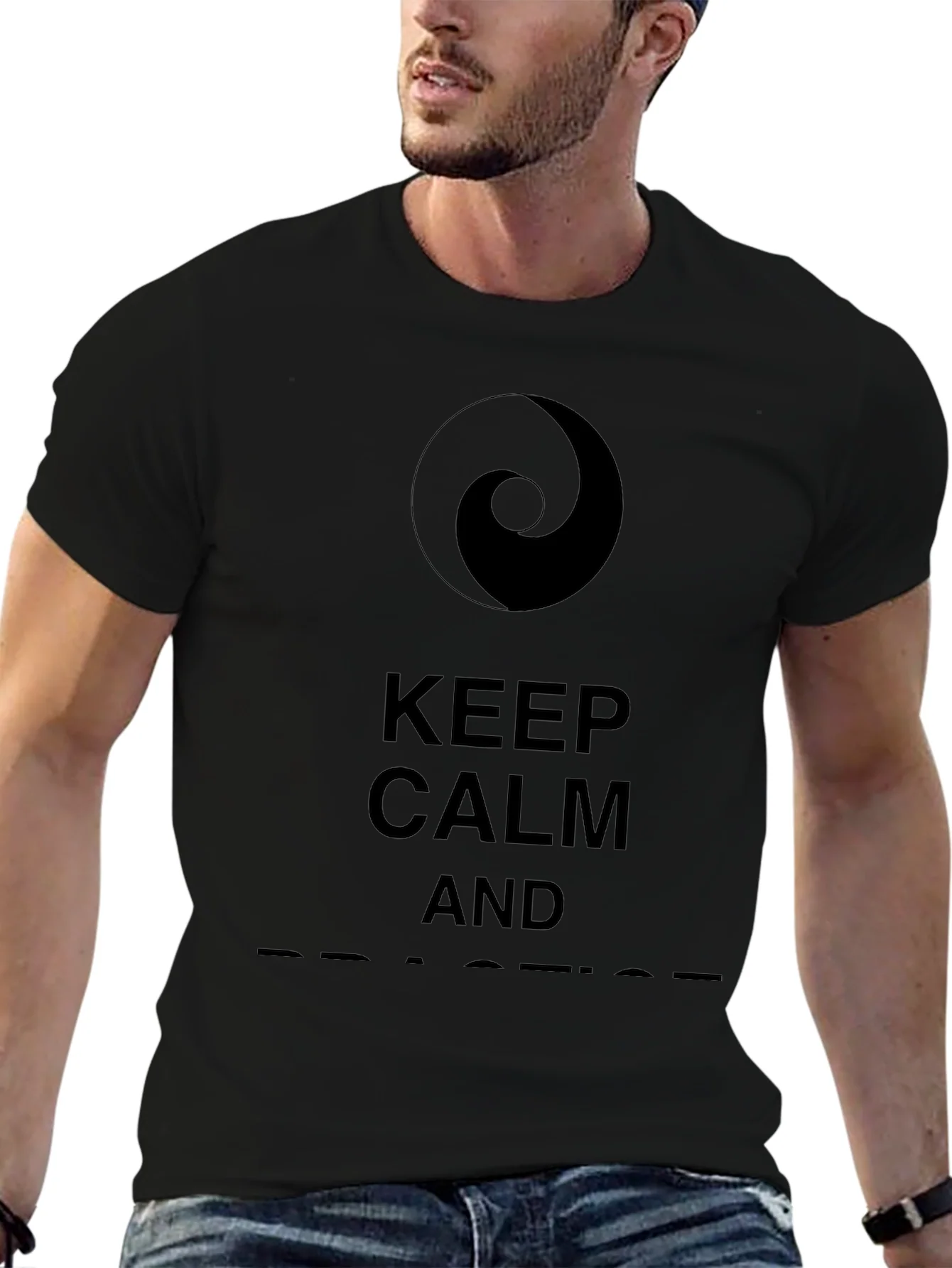 Camiseta Negra Keep Calm and Practice